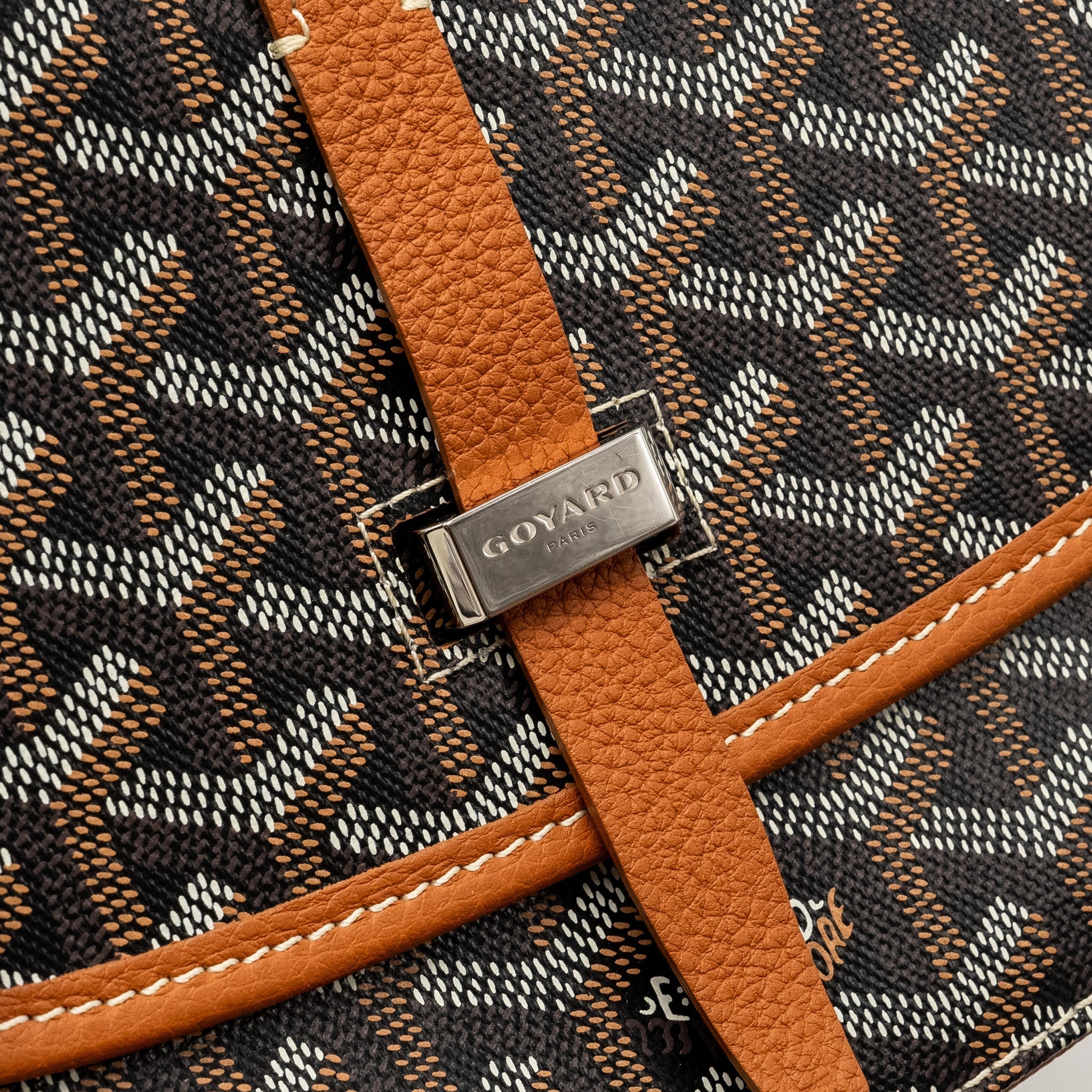 GOYARD BELVEDERE PM MESSENGER BAG GOYARDLINE CANVAS BROWN SHW