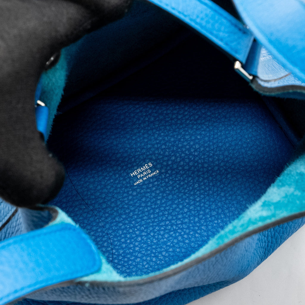 HERMES PICOTIN 18 LOCK BAG CLEMENCE BLUE SHW
