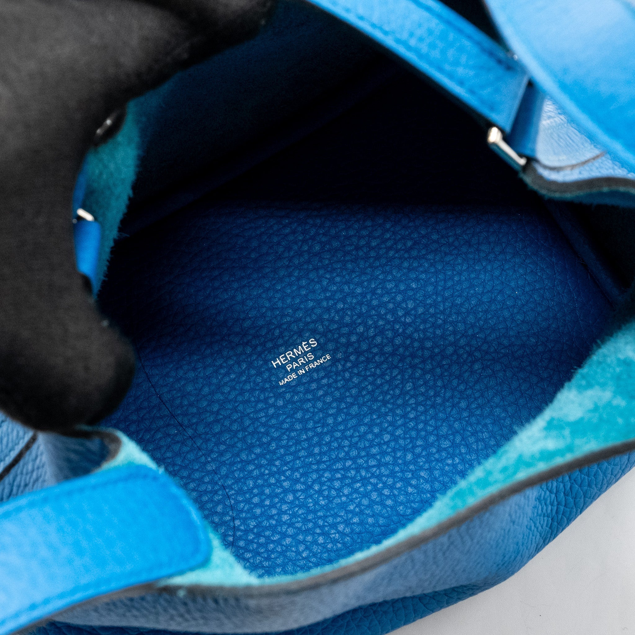 HERMES PICOTIN 18 LOCK BAG CLEMENCE BLUE SHW