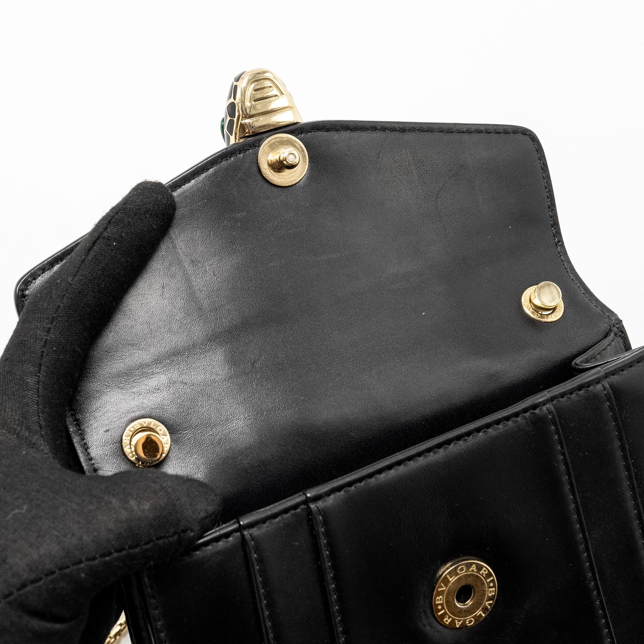 BVLGARI SERPENTI FOREVER CROSSBODY BAG CALFSKIN BLACK LGHW