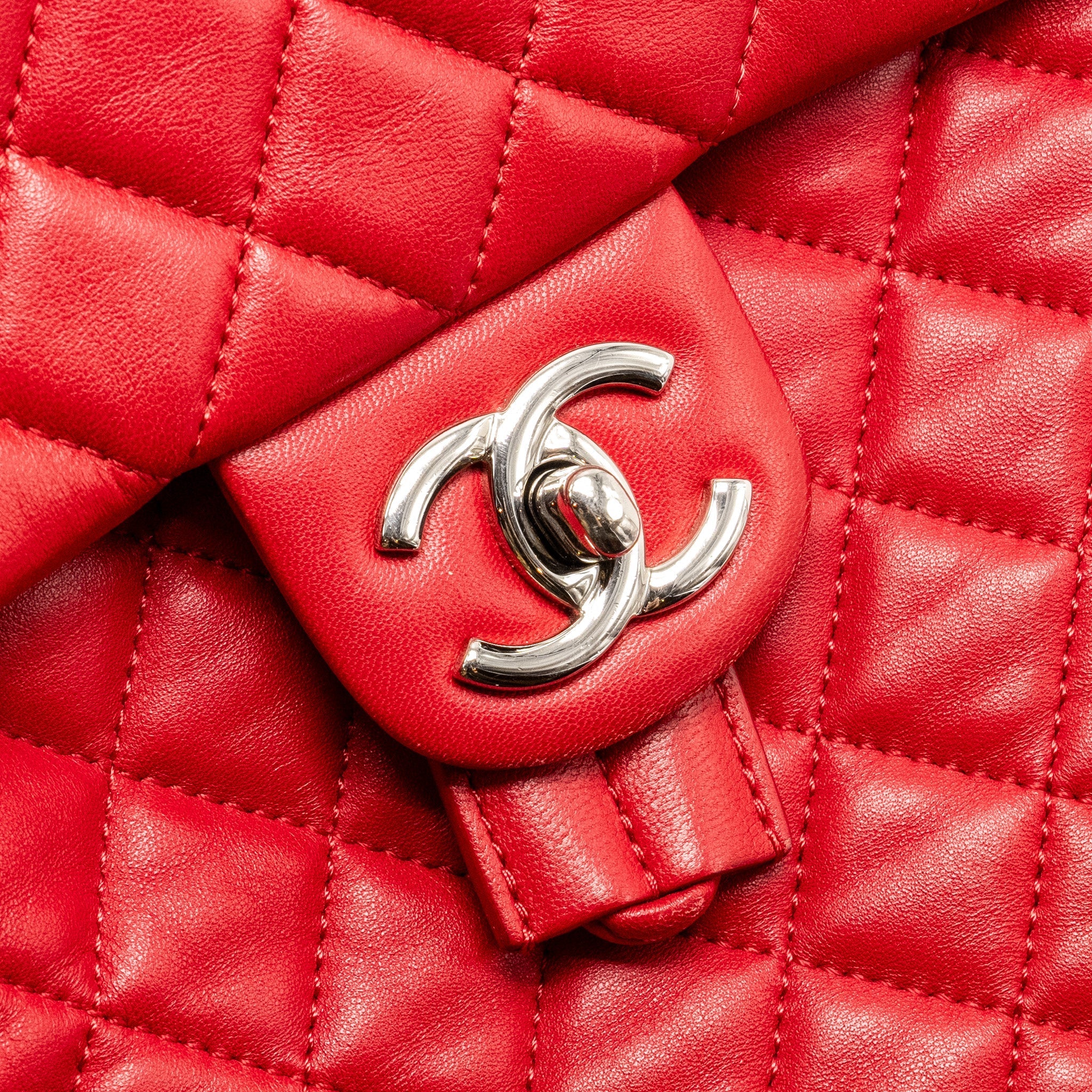 CHANEL SMALL URBAN SPIRIT QUILTED BACKPACK LAMBSKIN RED LGHW