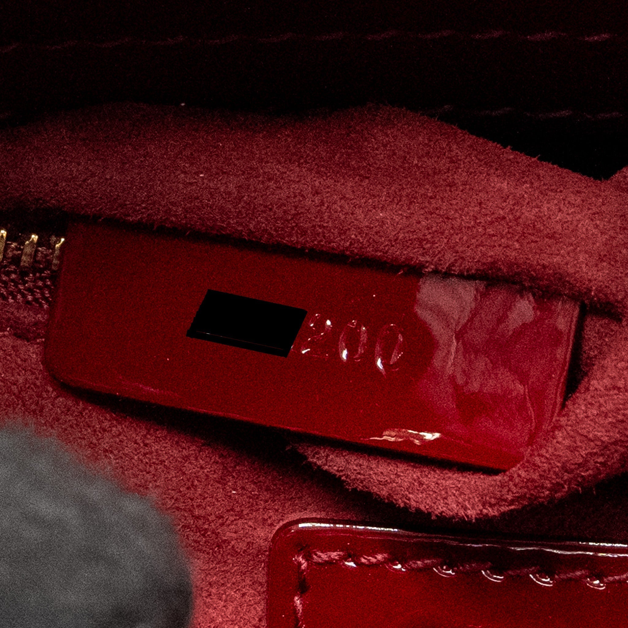 DIOR MINI LADY DIOR PATENT RED LGHW