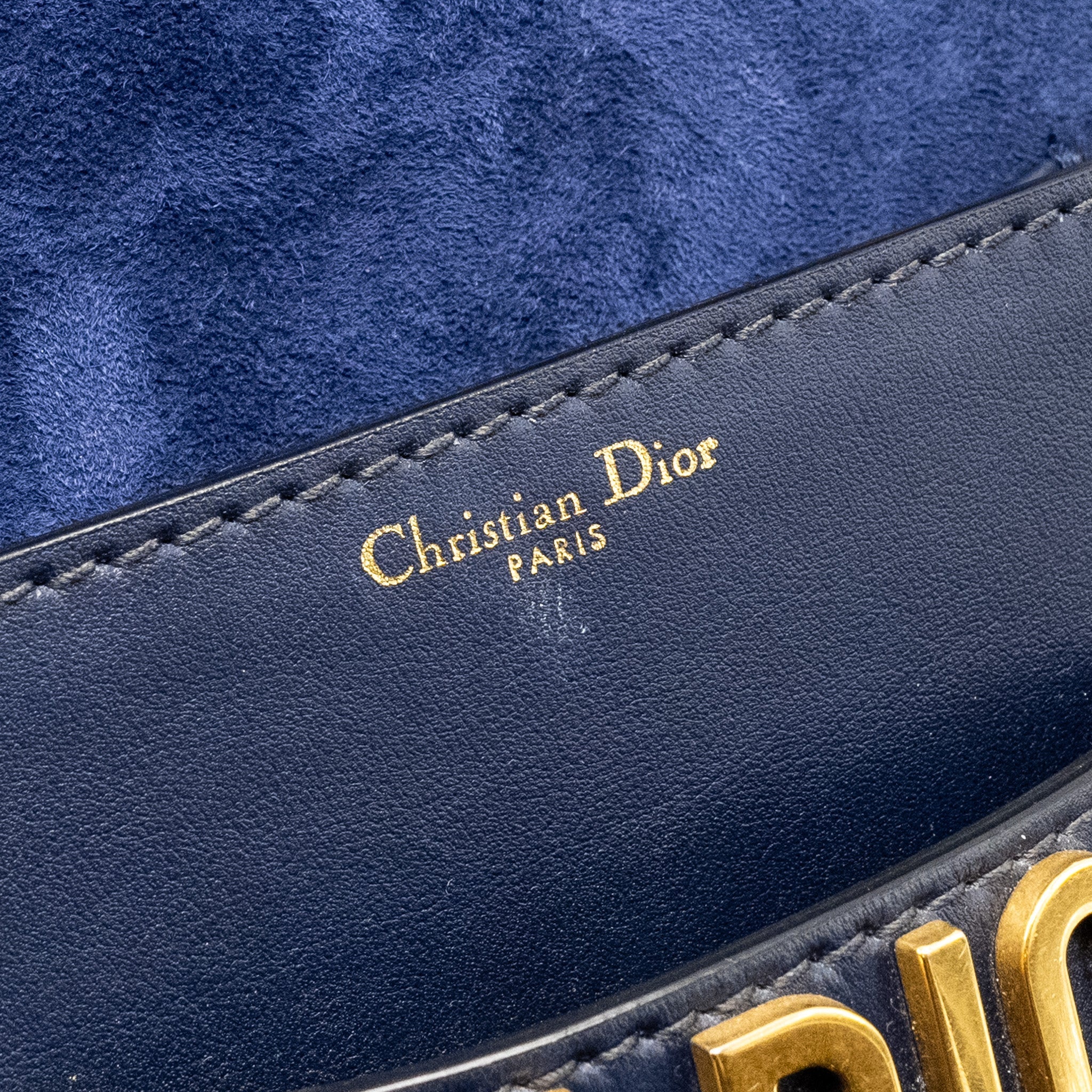 DIOR MINI J’ADIOR CHAIN FLAP BAG CALFSKIN NAVY BLUE GHW