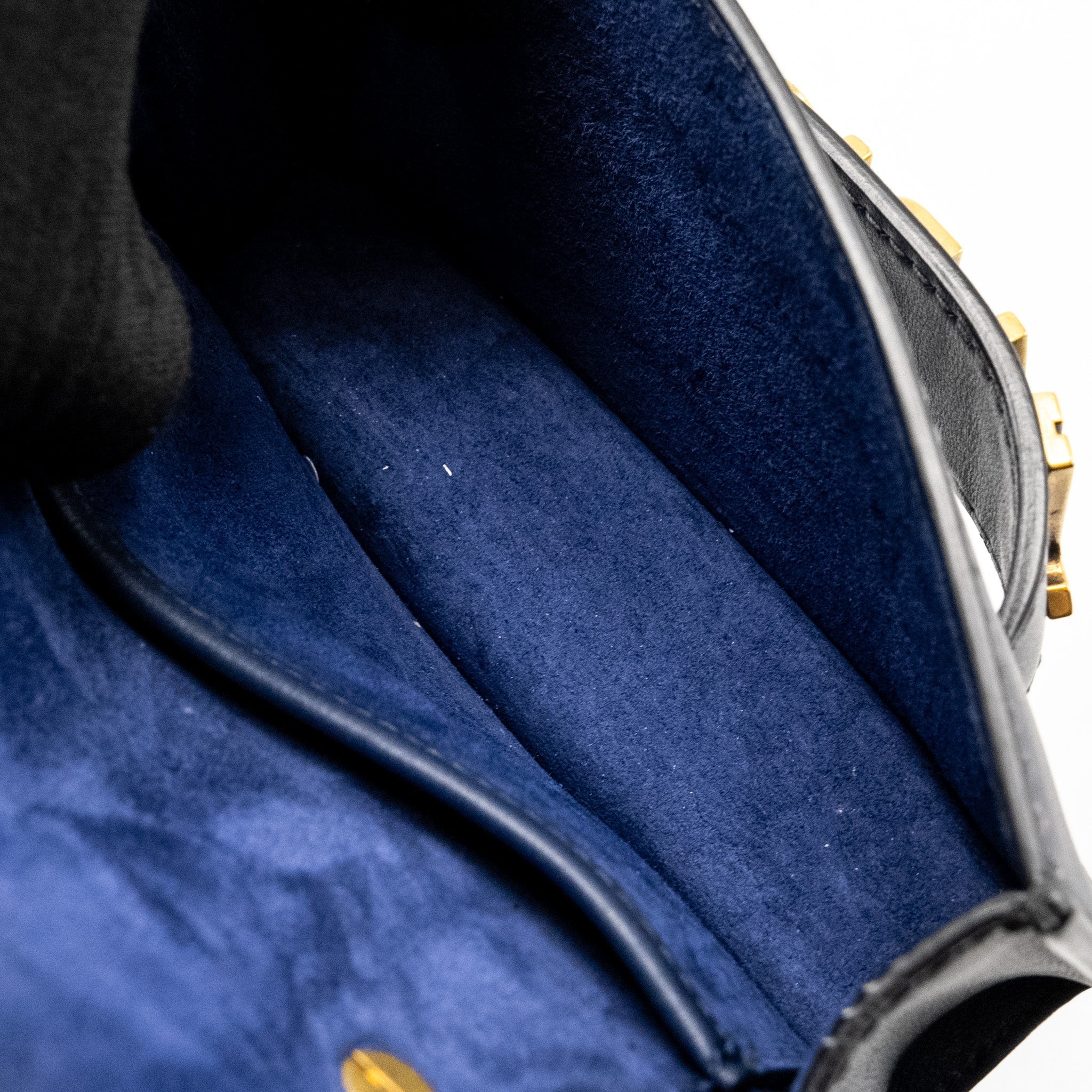 DIOR MINI J’ADIOR CHAIN FLAP BAG CALFSKIN NAVY BLUE GHW
