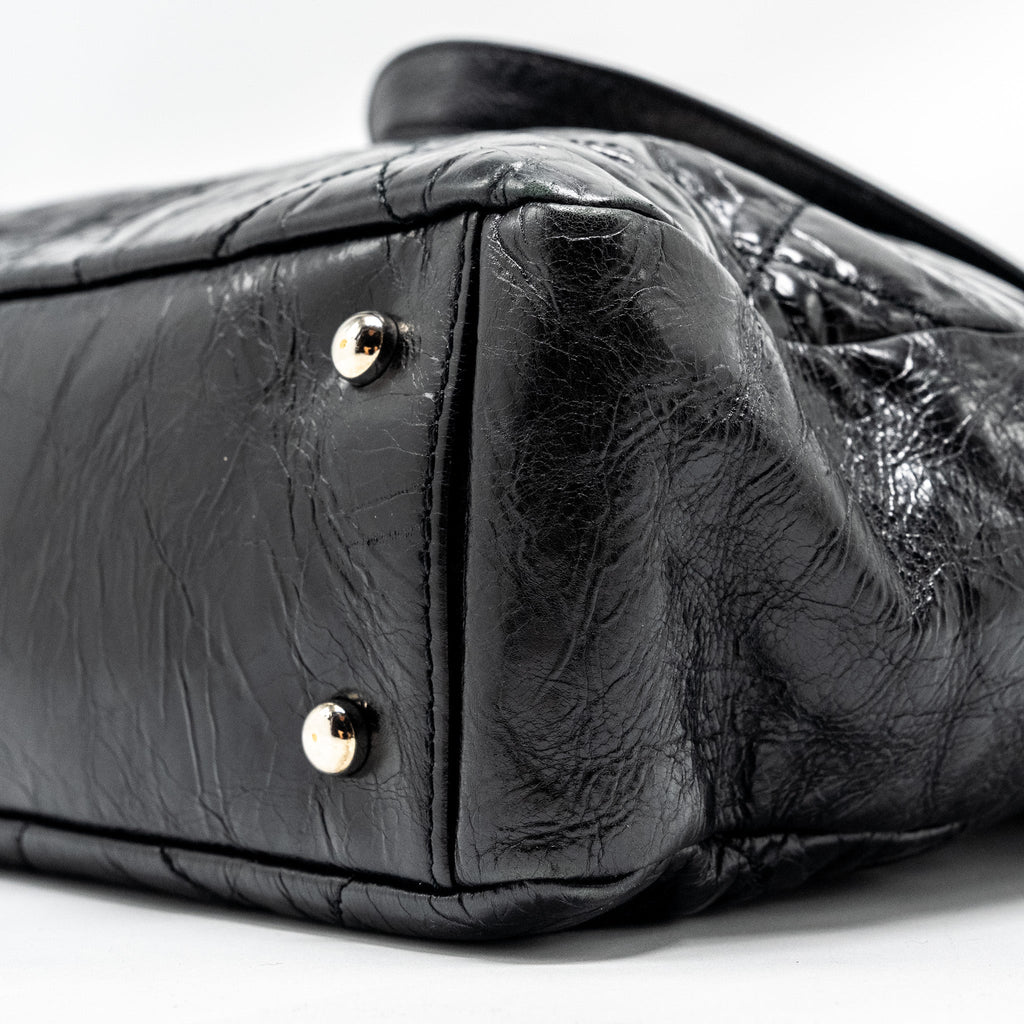 CHANEL PORTOBELLO TOTE BAG CALFSKIN/TWEED BLACK/GREY SHW