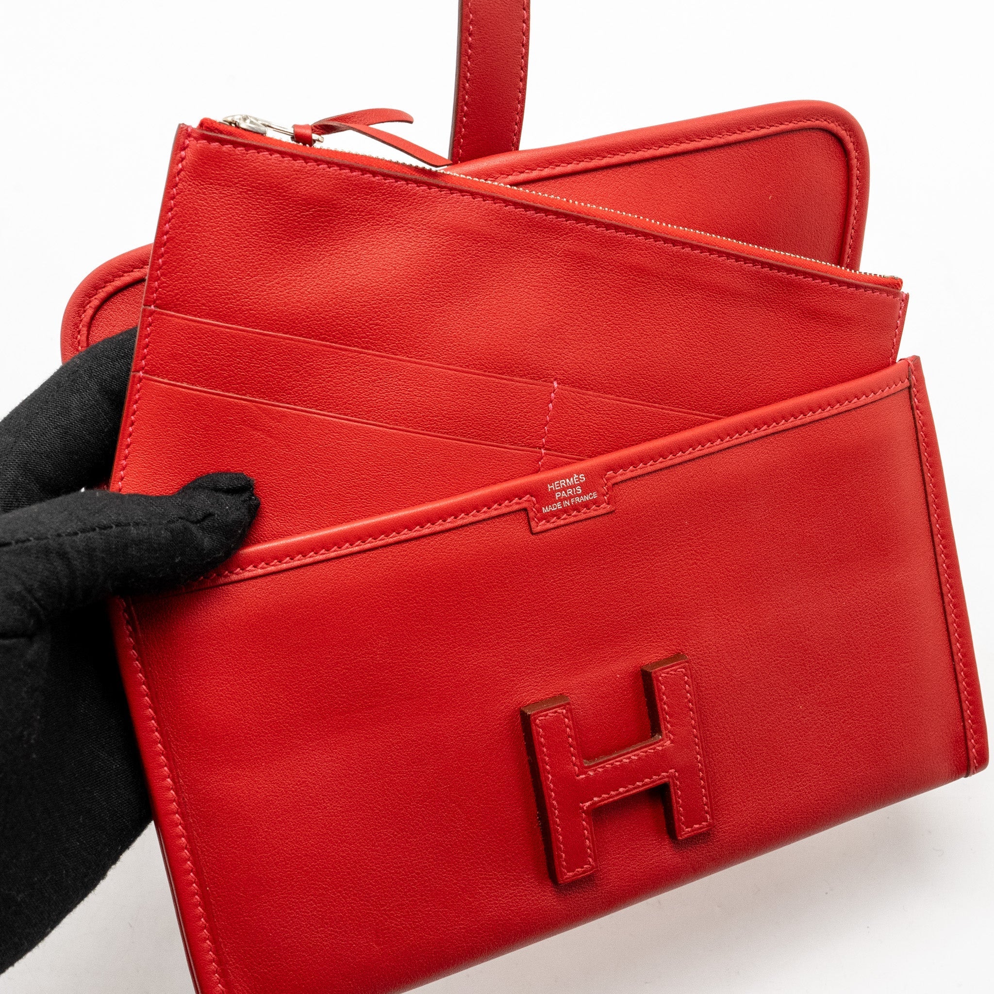 HERMES JIGE ELAN WALLET SWIFT ROUGE SHW