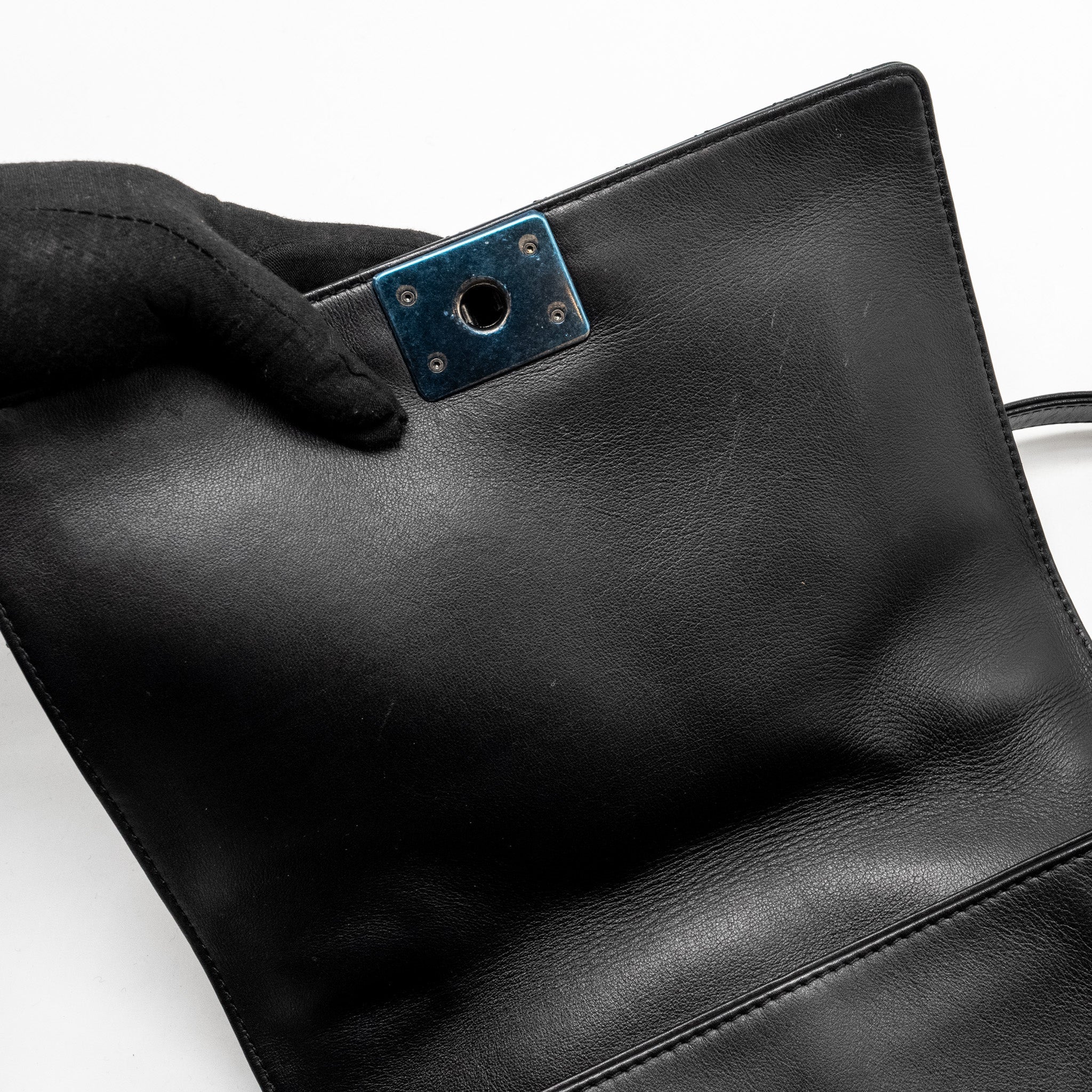 CHANEL MULTI CHAIN BOY BAG CALFSKIN/TWEED BLACK SHW