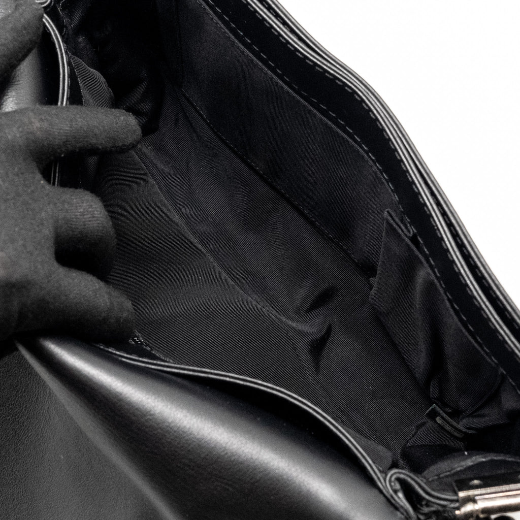 CHANEL MULTI CHAIN BOY BAG CALFSKIN/TWEED BLACK SHW