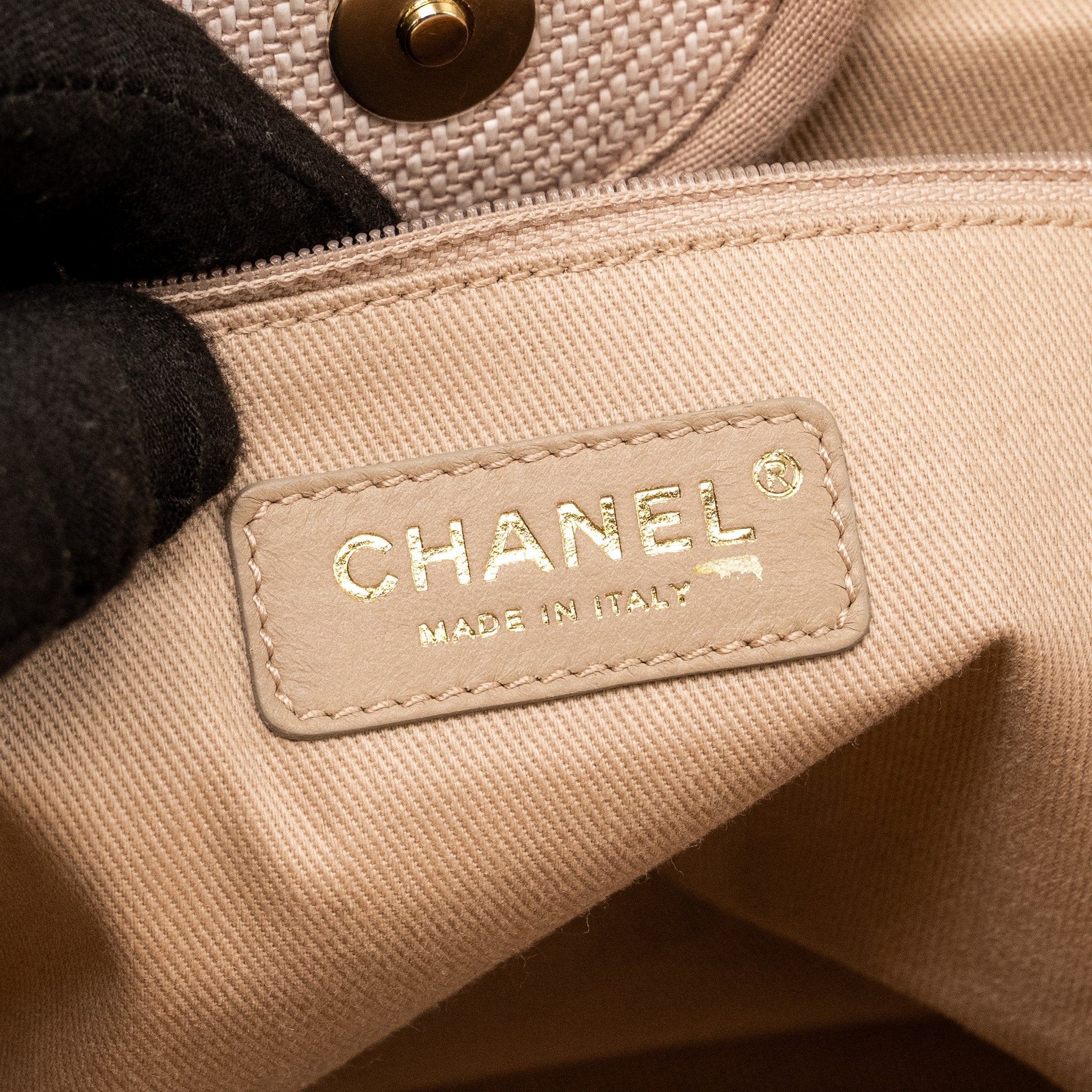 CHANEL DEAUVILLE TOTE BAG CANVAS LIGHT PINK LGHW