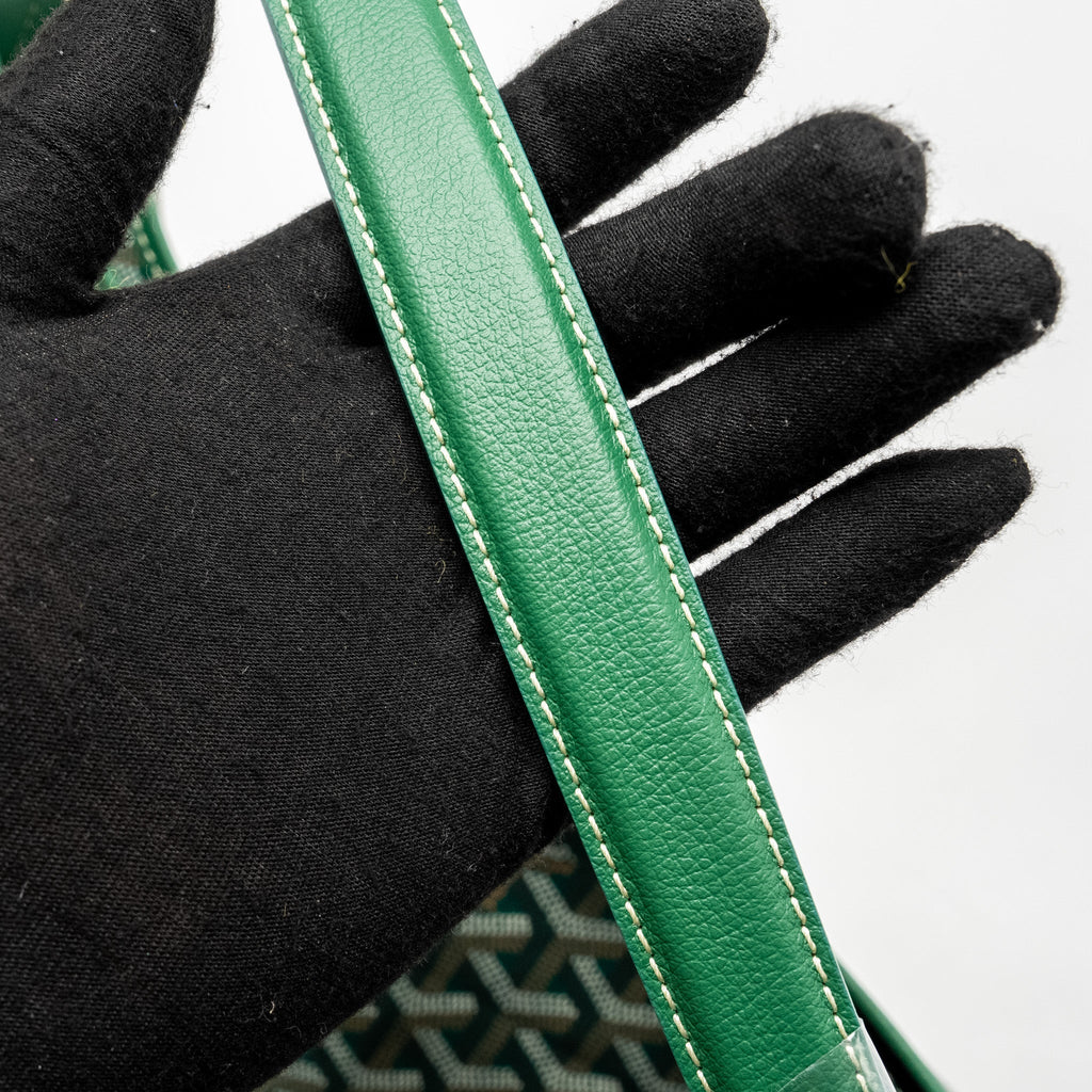 GOYARD BOHEME HOBO BAG GOYARDINE CANVAS / CALFSKIN GREEN
