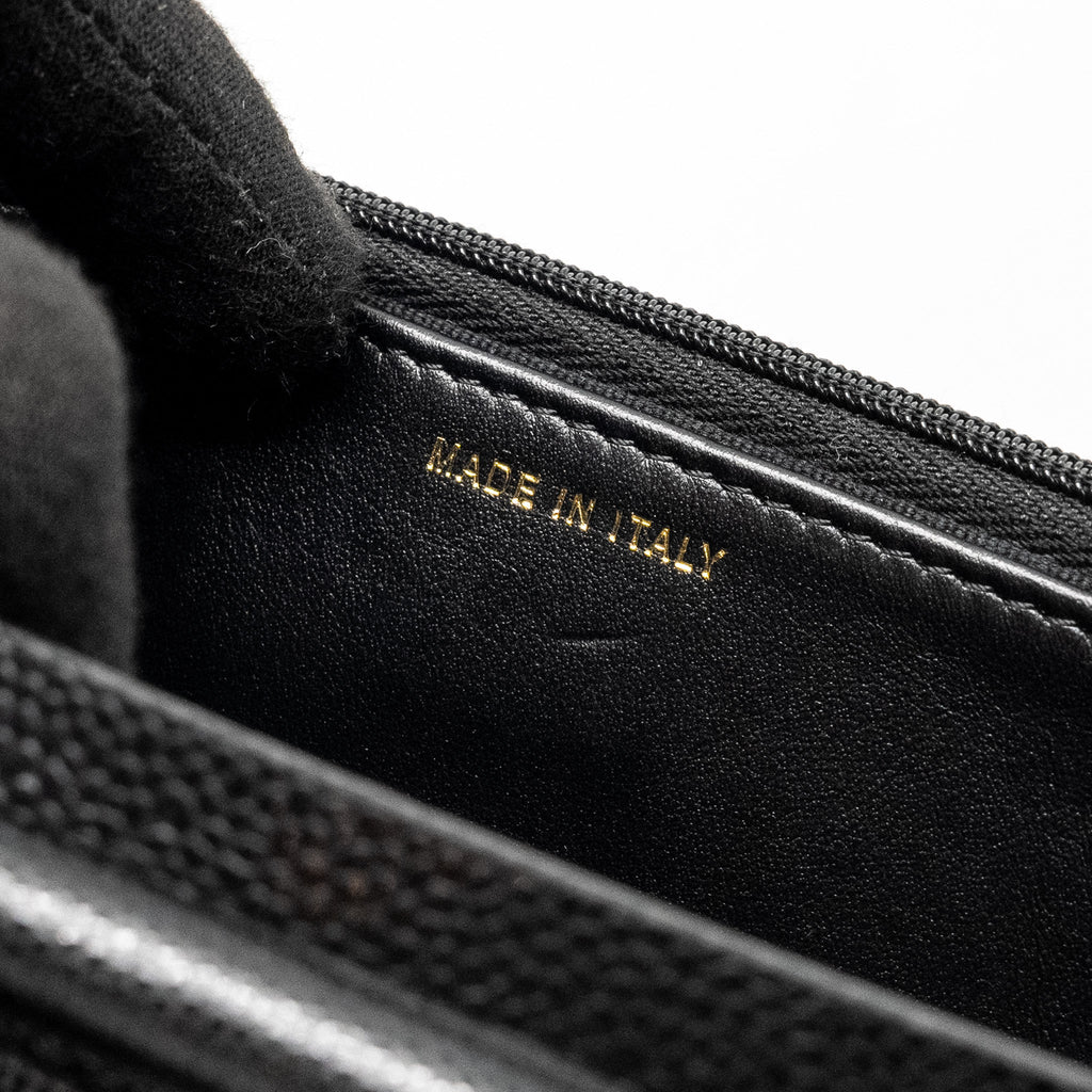 CHANEL DETAILED CC LOGO WALLET ON CHAIN CAVIAR CAVIAR BLACK GHW (MICROCHIP)