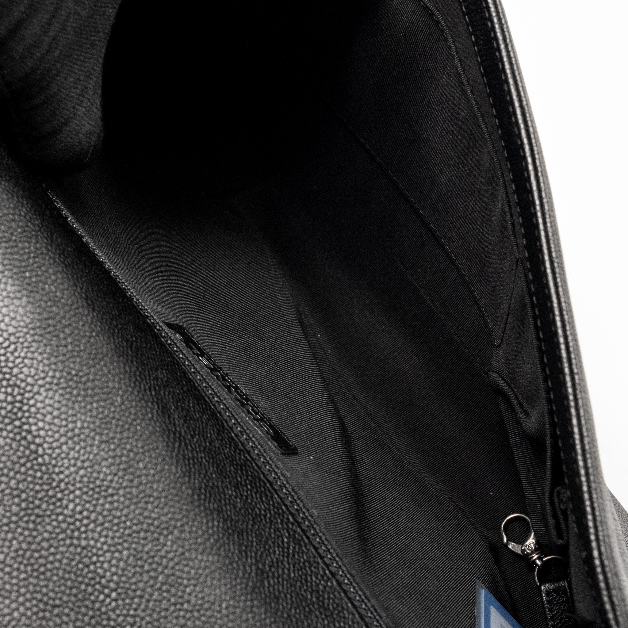 CHANEL MAXI BOY BAG CAVIAR BLACK RUTHENIUM HARDWARE