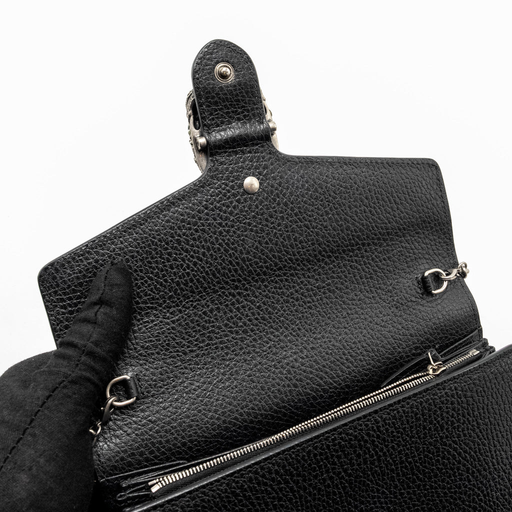 GUCCI DIONYSUS WALLET ON CHAIN CALFSKIN BLACK SHW