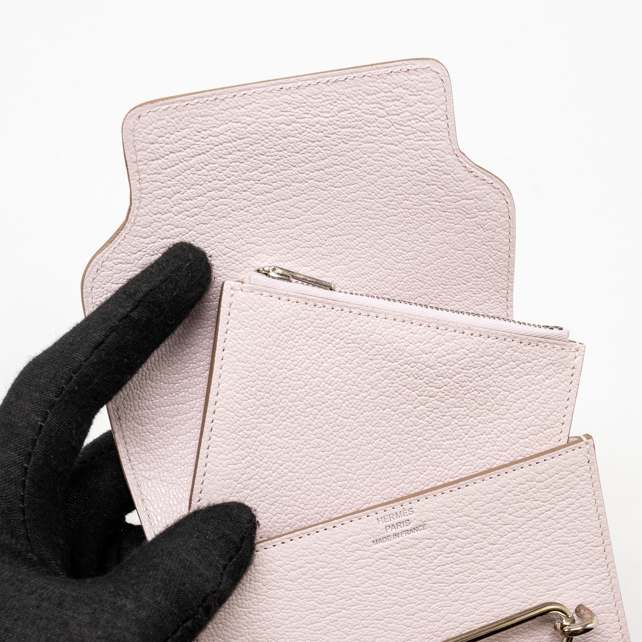 HERMES ROULIS SLIM CHÈVRE MYSORE MAUVE PALE SHW
