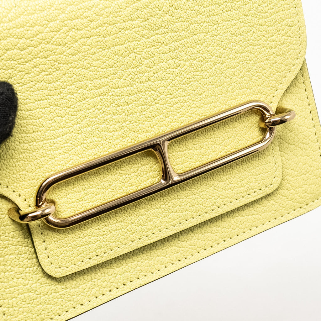 HERMES ROULIS SLIM CHÈVRE MYSORE R9 JAUNE BOURGEON LGHW