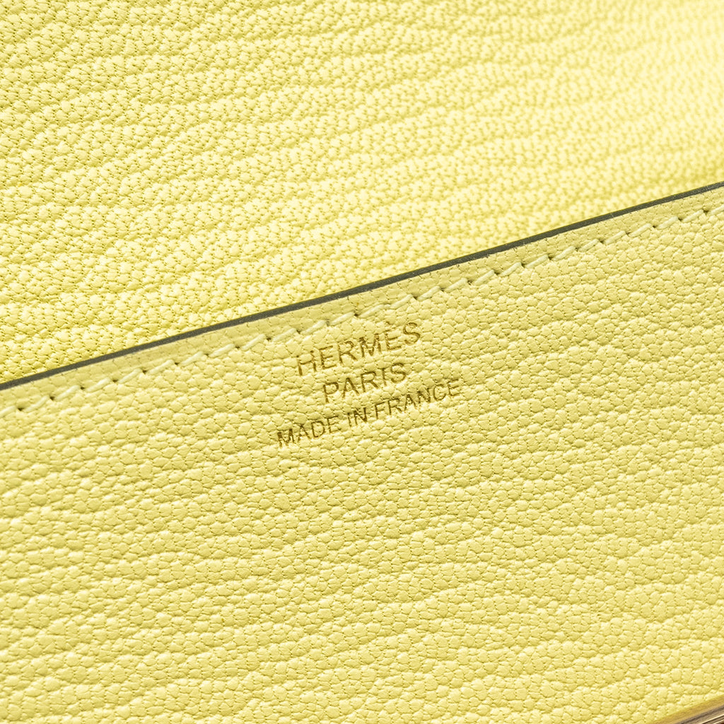 HERMES ROULIS SLIM CHÈVRE MYSORE R9 JAUNE BOURGEON LGHW