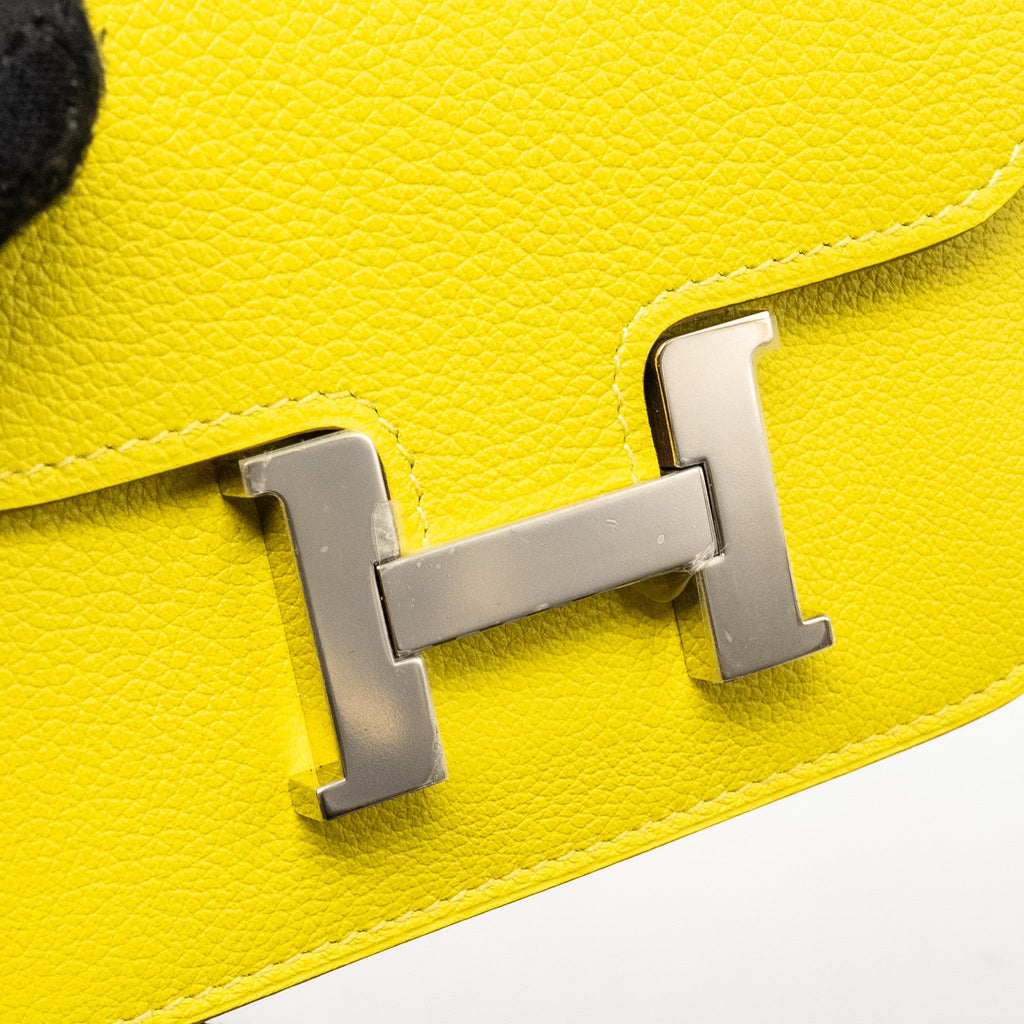 HERMES CONSTANCE SLIM EVERCOLOR JAUNE CITRON SHW