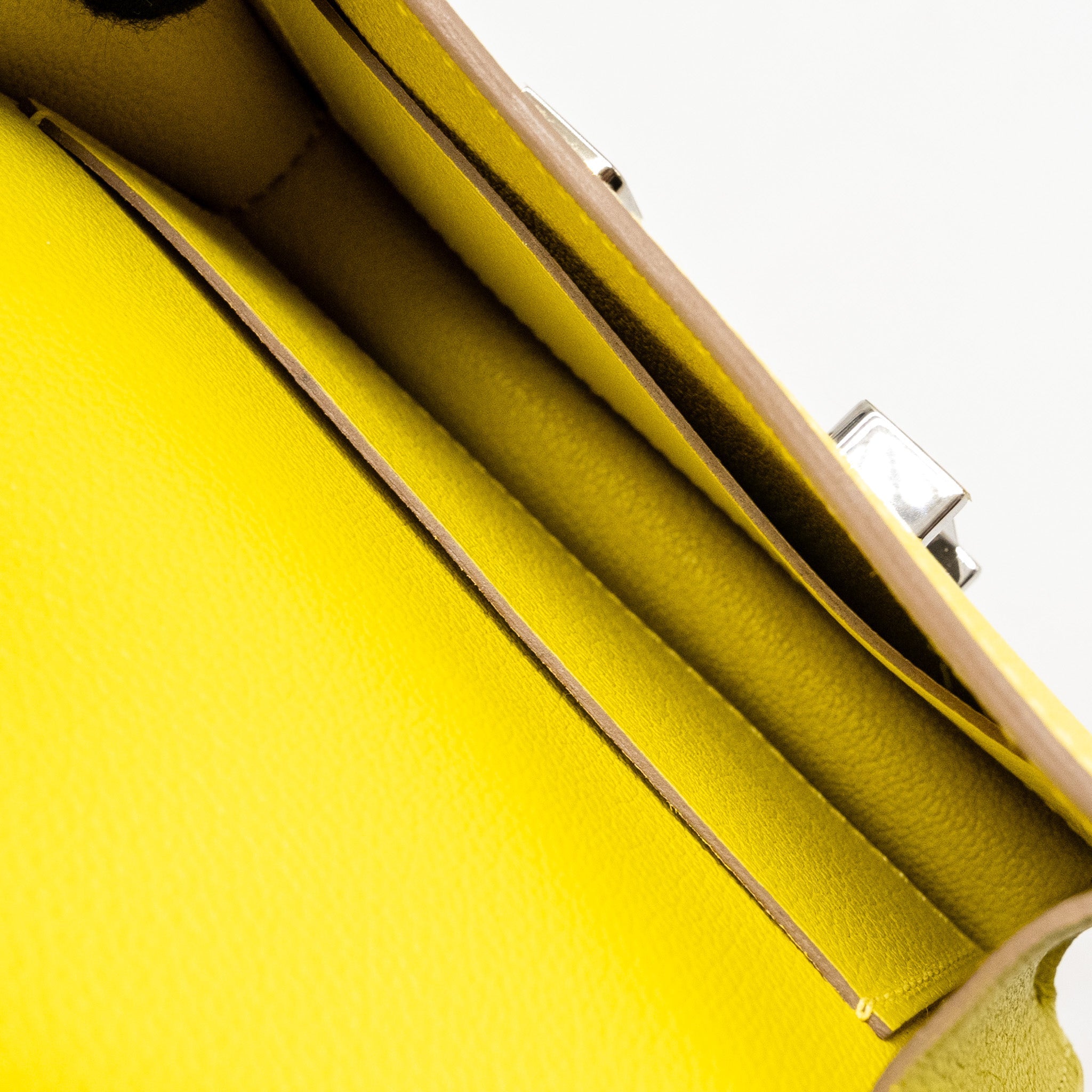 HERMES CONSTANCE SLIM EVERCOLOR JAUNE CITRON SHW