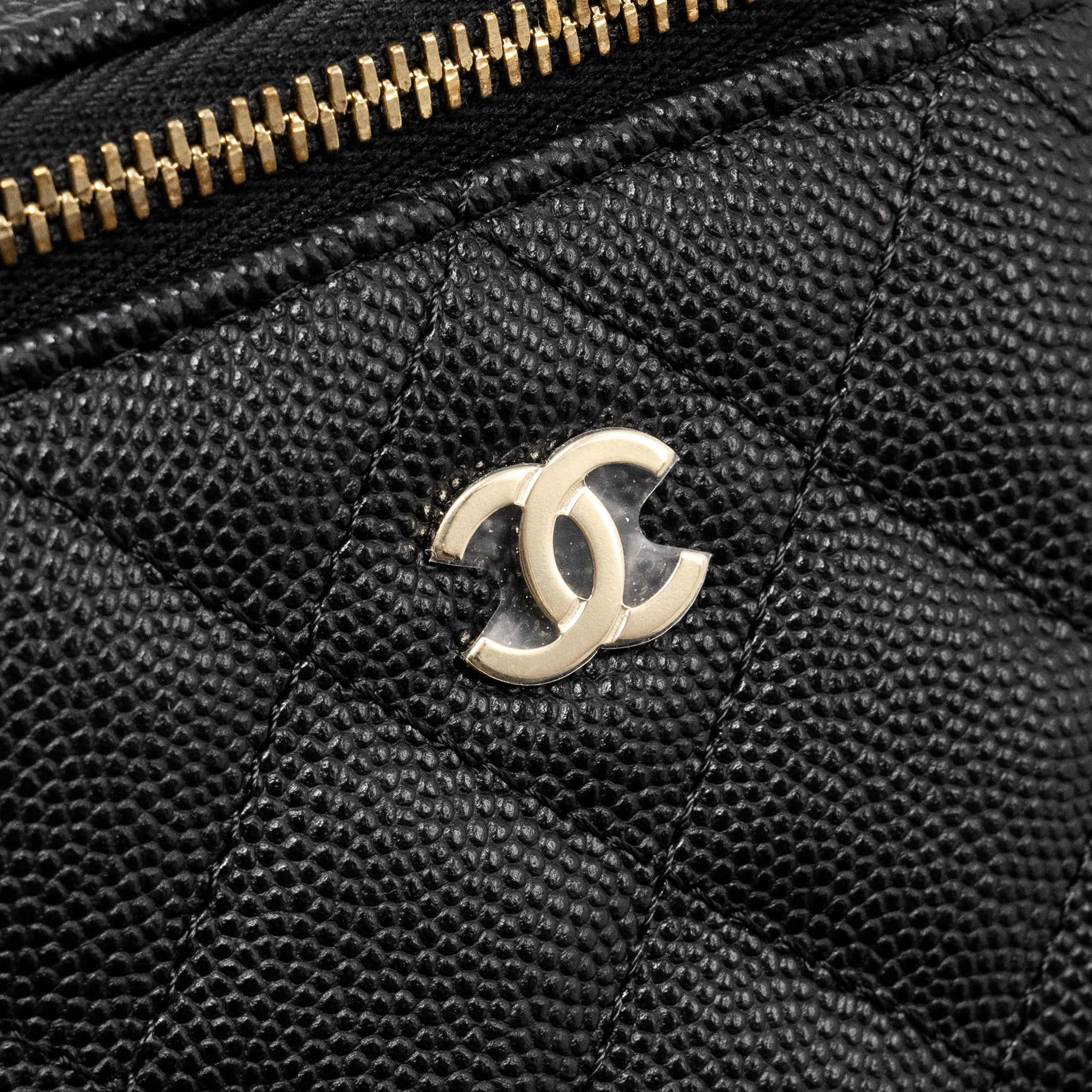 CHANEL MINI VANITY WITH CHAIN CAVIAR BLACK LGHW (MICROCHIP)