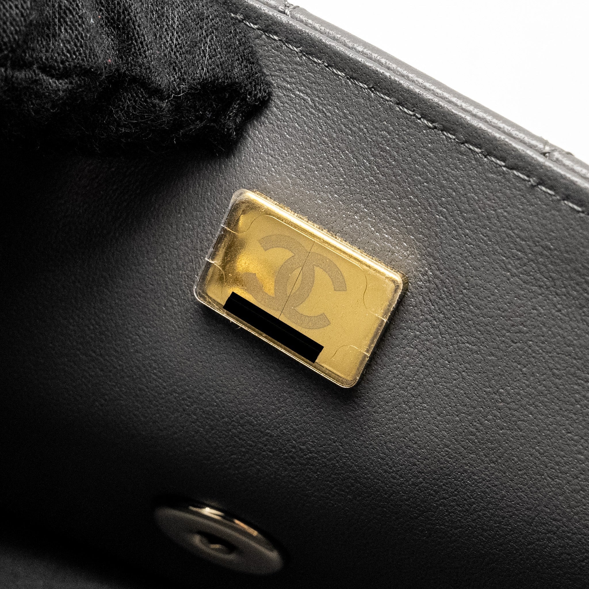 CHANEL MINI RECTANGULAR FLAP BAG LAMBSKIN GREY LGHW (MICROCHIP)