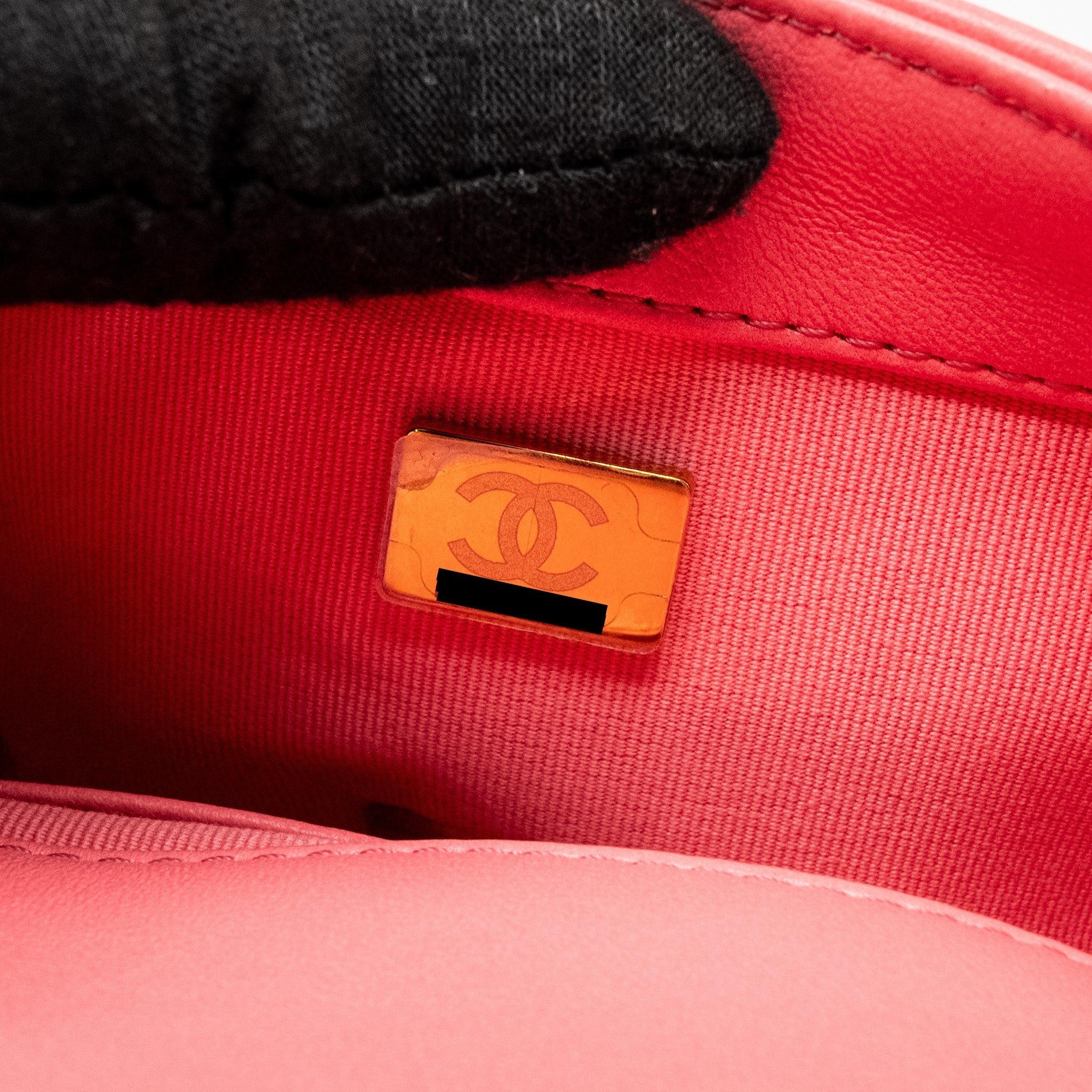 CHANEL MINI FUNKY TOWN FLAP BAG LAMBSKIN PINK GHW (MICROCHIP)