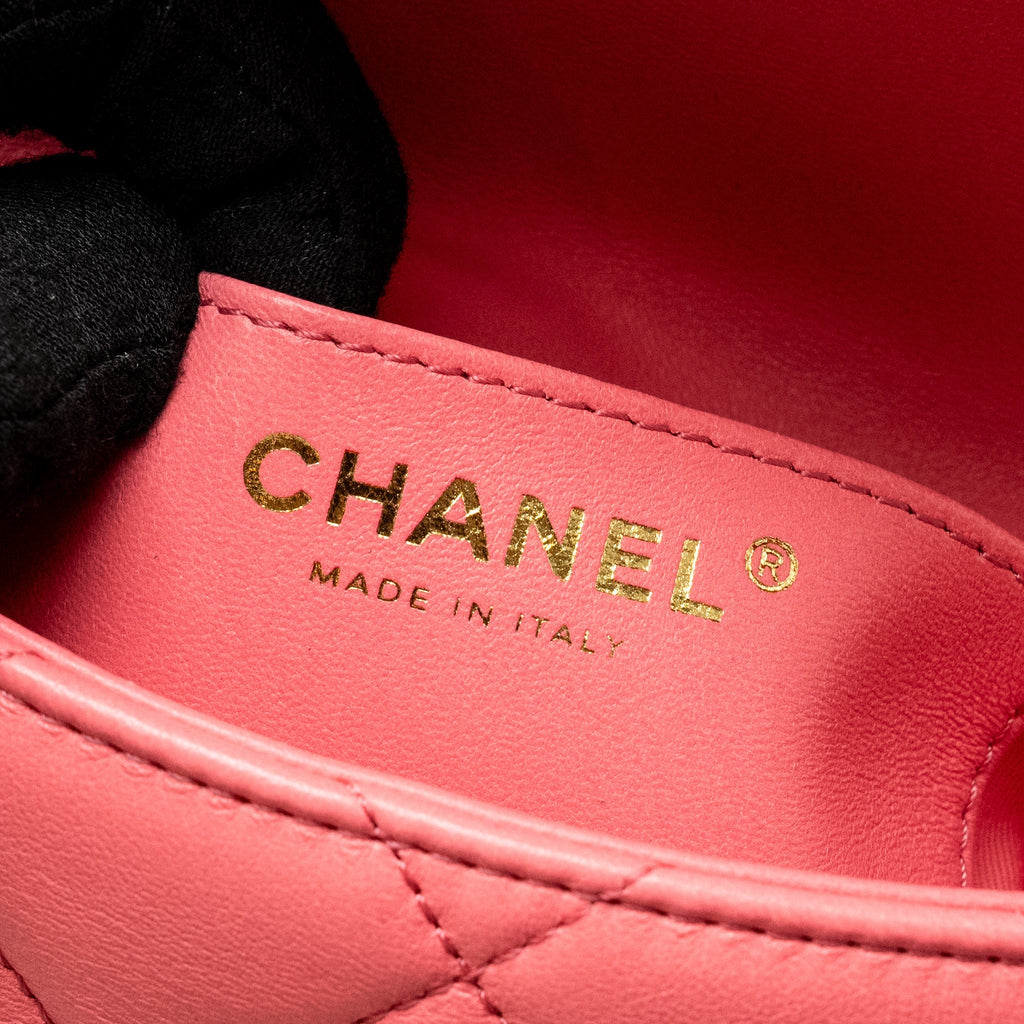 CHANEL MINI FUNKY TOWN FLAP BAG LAMBSKIN PINK GHW (MICROCHIP)