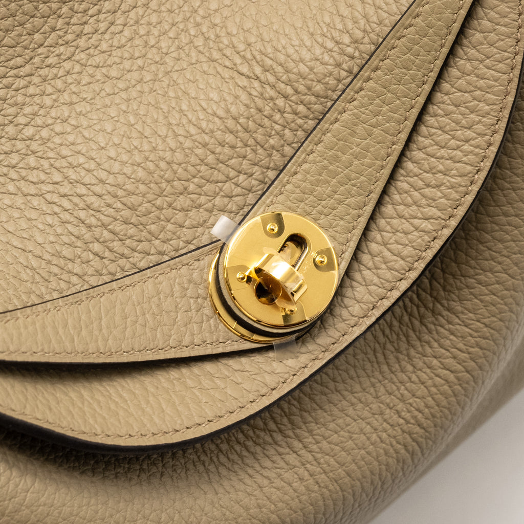 HERMES LINDY 26 CLEMENCE BEIGE MARFA GHW
