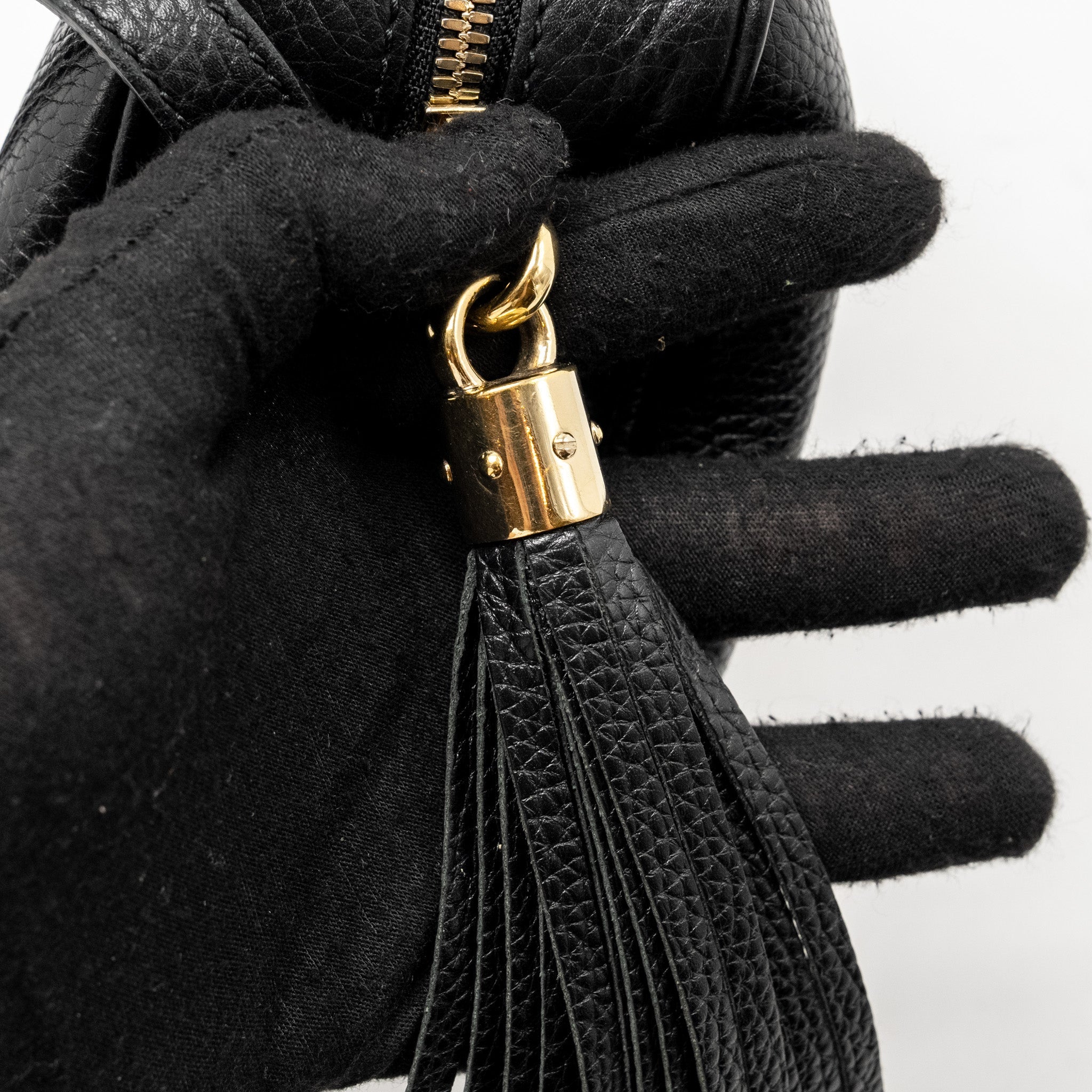 GUCCI SOHO DISCO CAMERA CROSSBODY BAG CALFSKIN BLACK LGHW