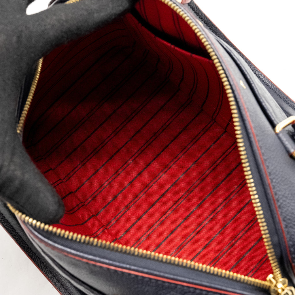 LOUIS VUITTON SPEEDY 25 BANDOULIERE MONOGRAM EMPREINTE NAVY/RED GHW