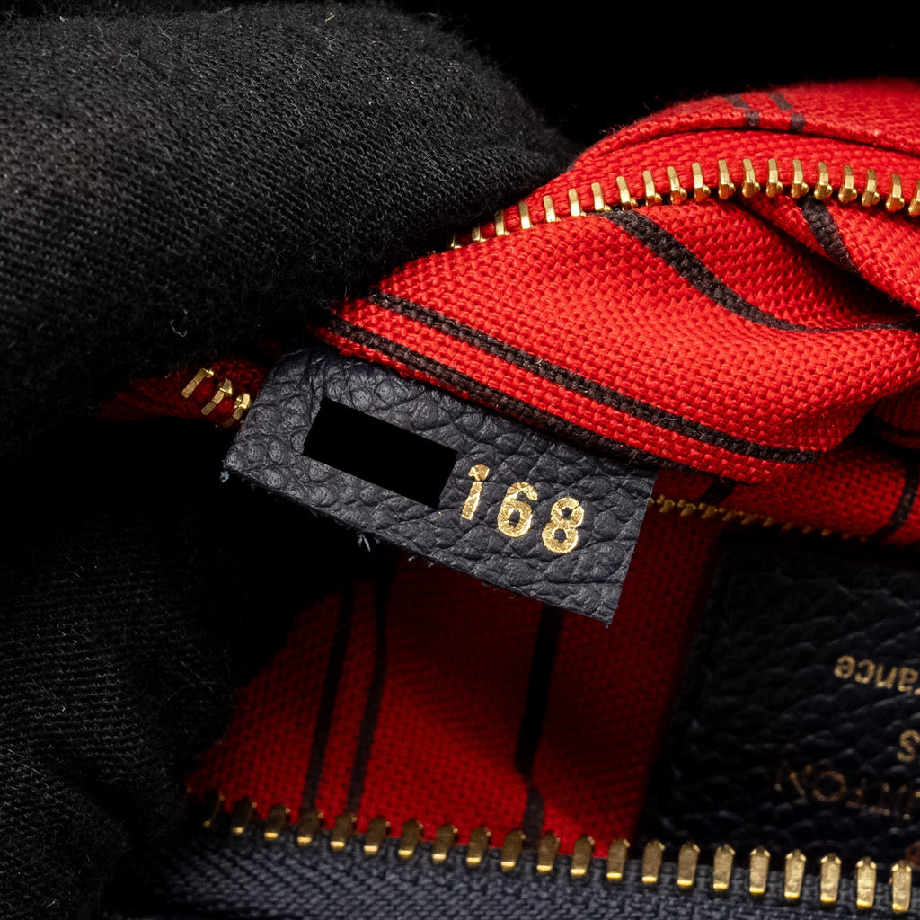 LOUIS VUITTON SPEEDY 25 BANDOULIERE MONOGRAM EMPREINTE NAVY/RED GHW