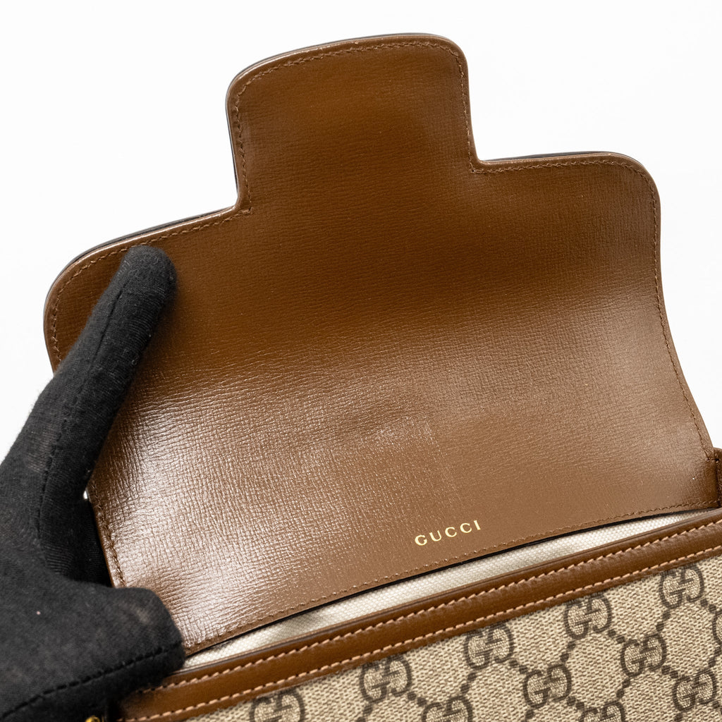 GUCCI HORSEBIT 1955 MINI BAG GG SUPREME CANVAS GHW