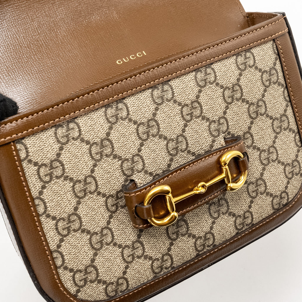 GUCCI HORSEBIT 1955 MINI BAG GG SUPREME CANVAS GHW