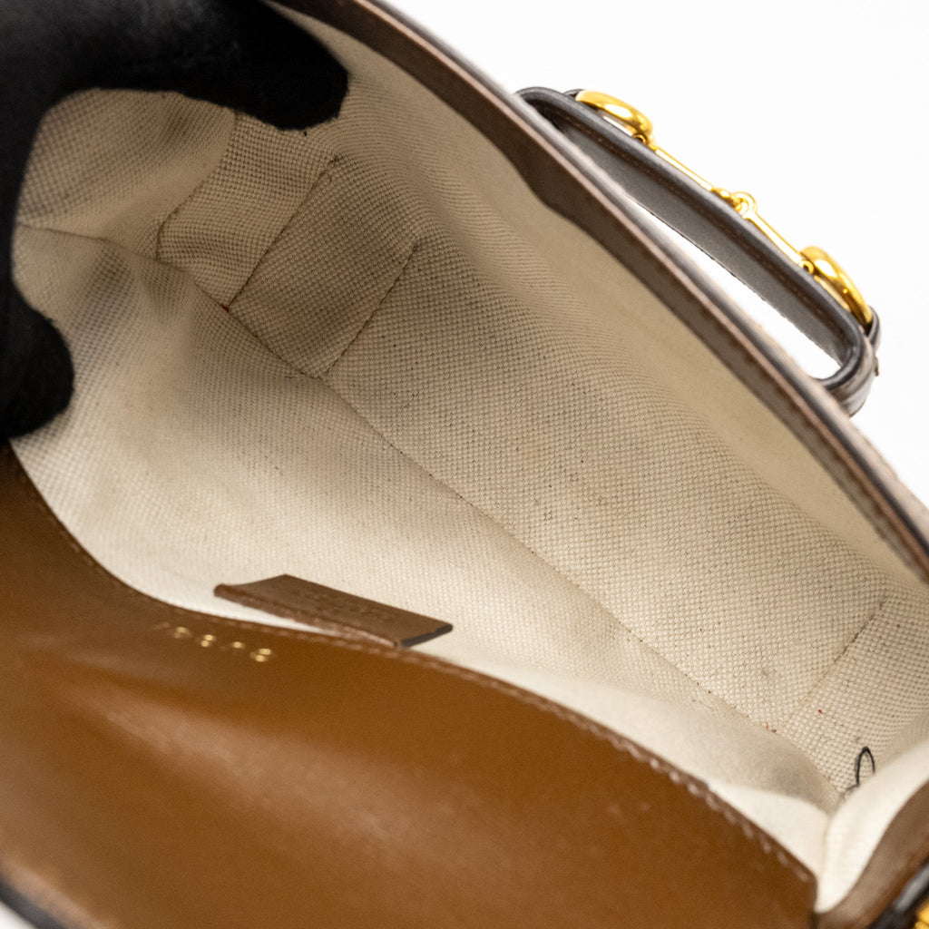 GUCCI HORSEBIT 1955 MINI BAG GG SUPREME CANVAS GHW