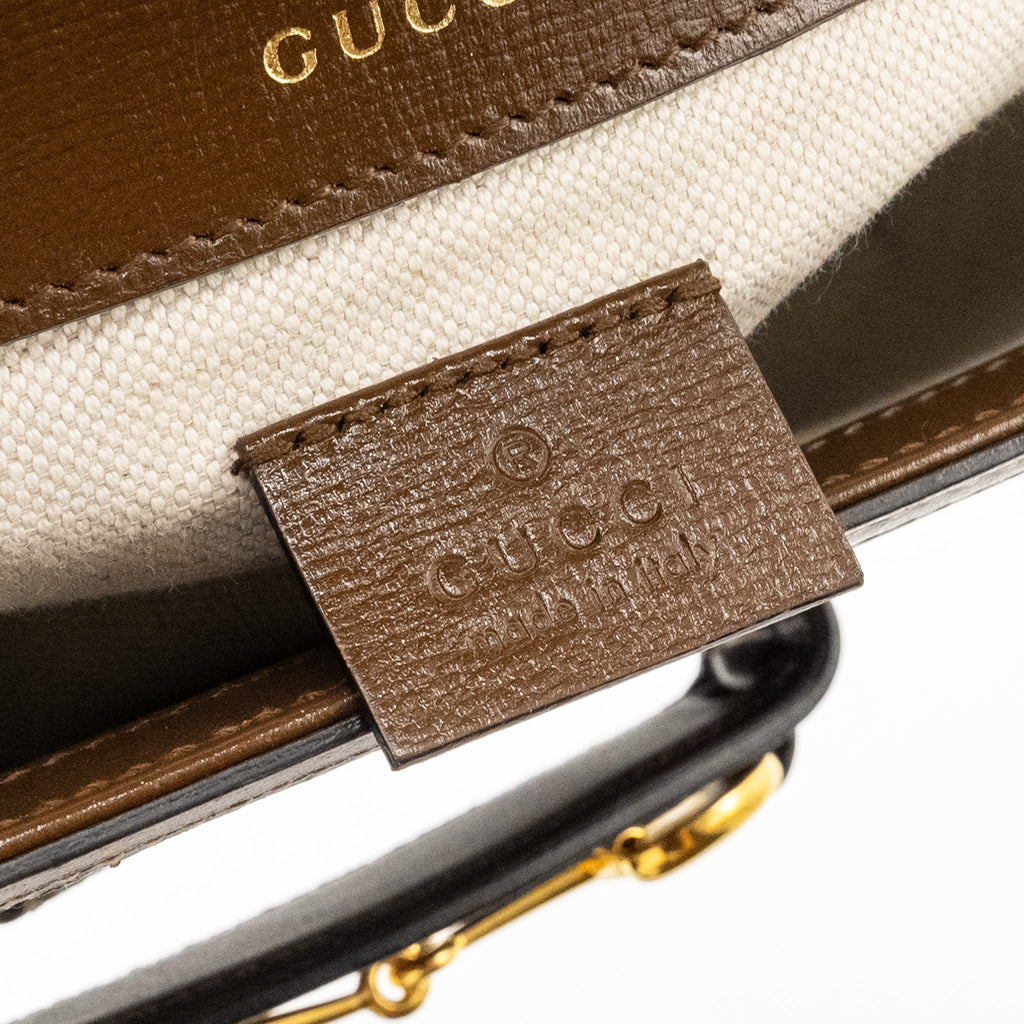 GUCCI HORSEBIT 1955 MINI BAG GG SUPREME CANVAS GHW