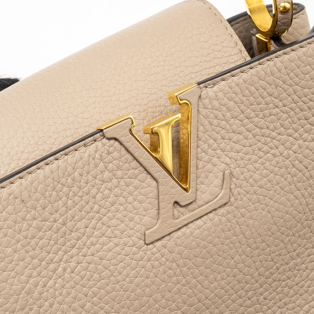 LOUIS VUITTON CAPUCINES BB TAURILLON LIGHT GREY GHW