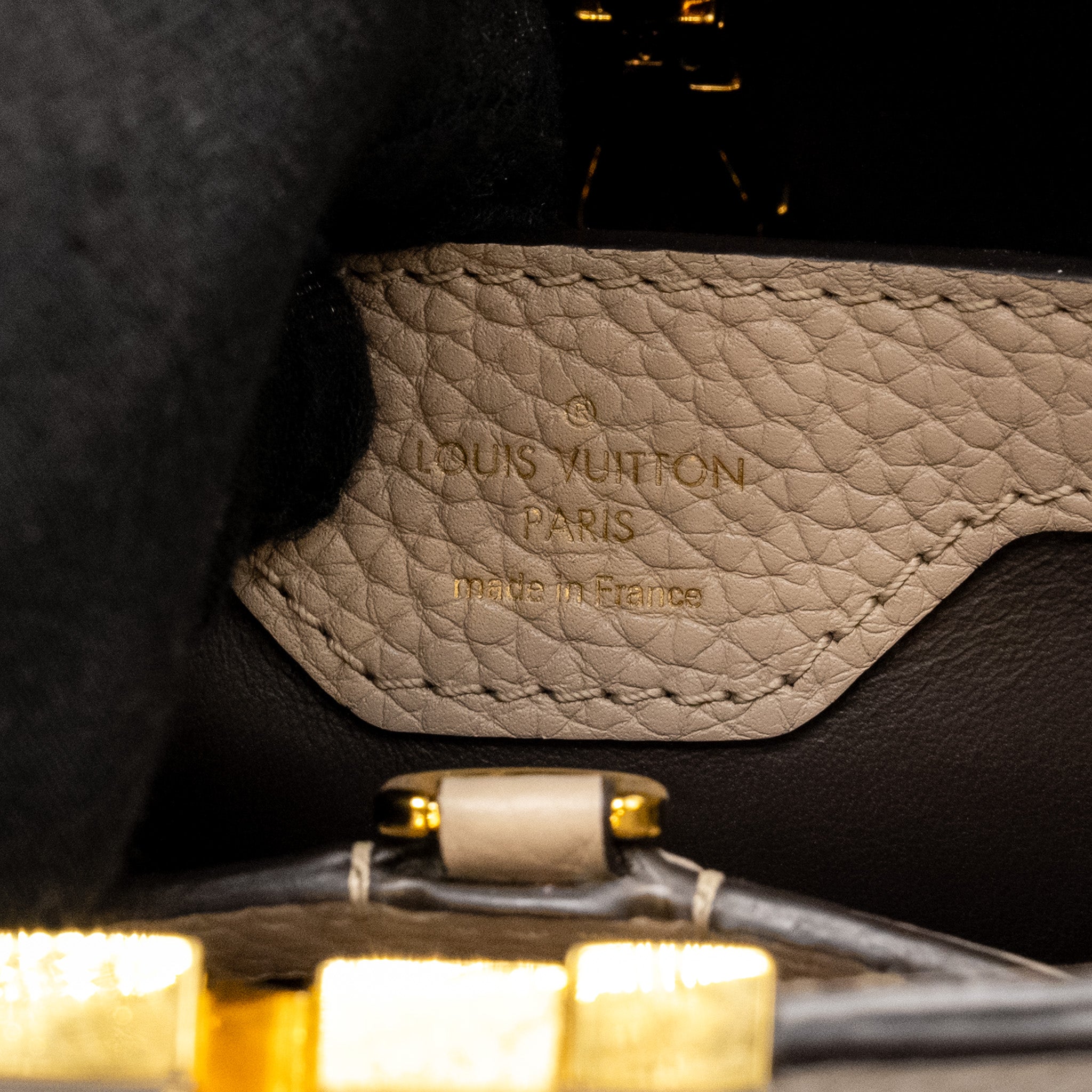 LOUIS VUITTON CAPUCINES BB TAURILLON LIGHT GREY GHW
