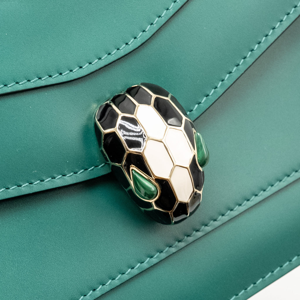 BVLGARI SERPENTI FOREVER BAG CALFSKIN GREEN LGHW