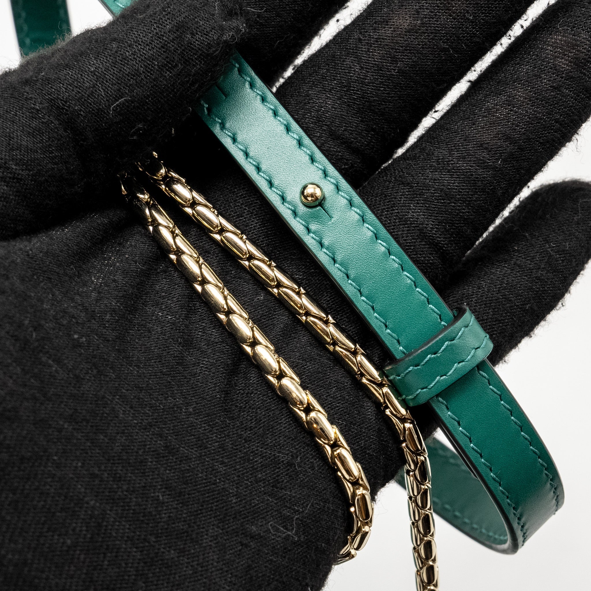 BVLGARI SERPENTI FOREVER BAG CALFSKIN GREEN LGHW