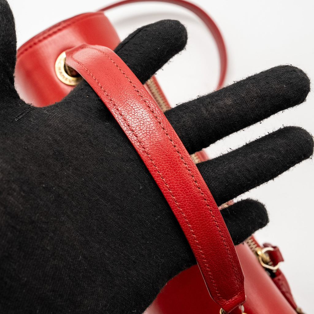 CHANEL MEDIUM COCO CURVE FLAP BAG CALFSKIN RED GHW