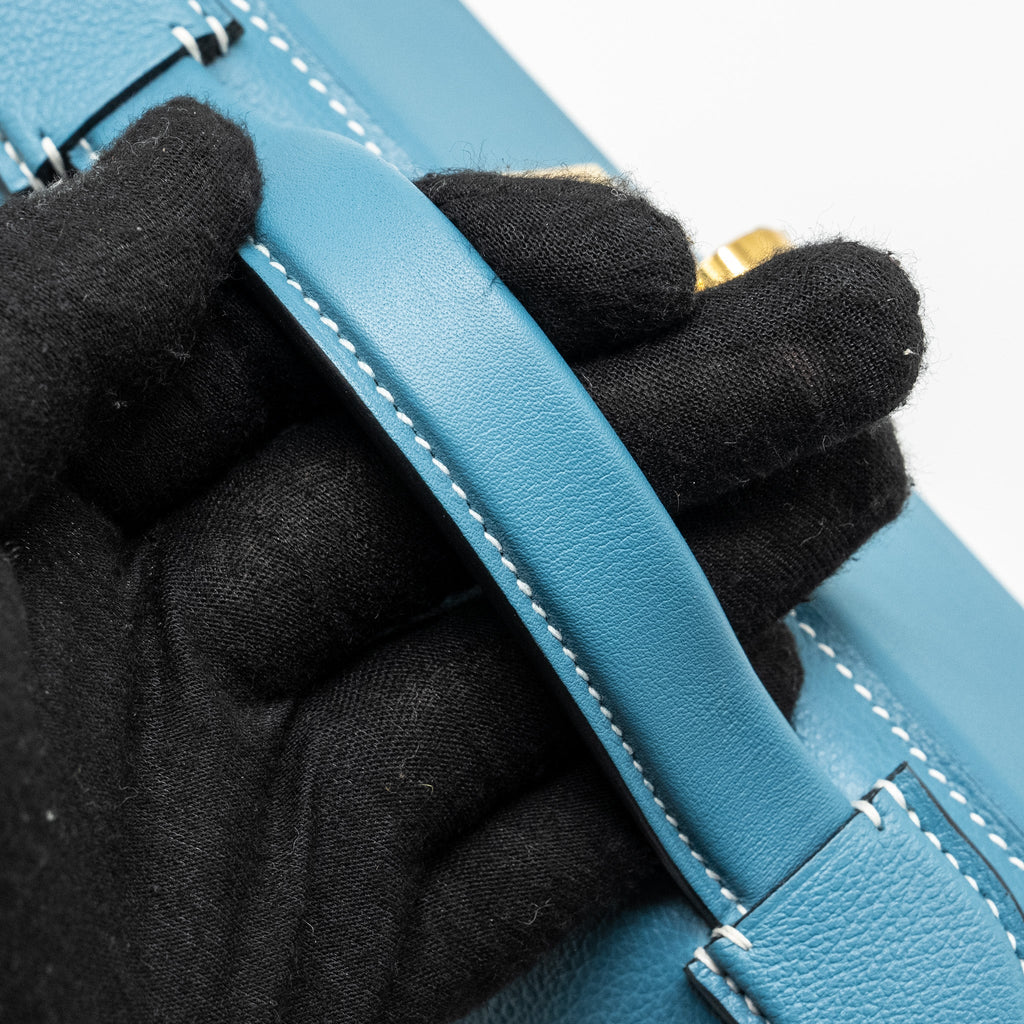 HERMES MINI 24/24 2424-21 BAG EVERCOLOR/SWIFT NEW BLEU JEAN GHW