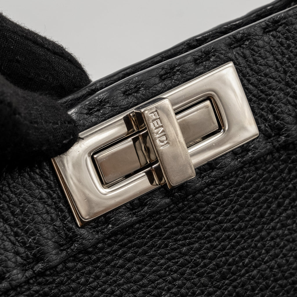 FENDI MEDIUM PEEKABOO BAG CALFSKIN BLACK SHW