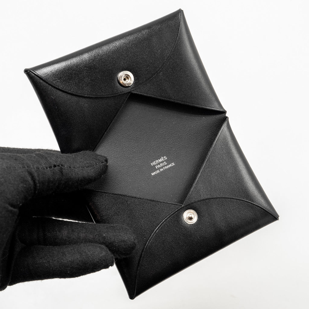 HERMES CALVI CARD HOLDER BOX BLACK SHW