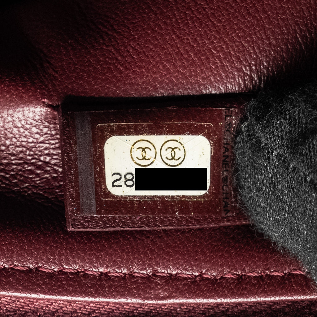 CHANEL FOLDING CLUTCH BAG VELVET/LAMBSKIN BURGUNDY LGHW