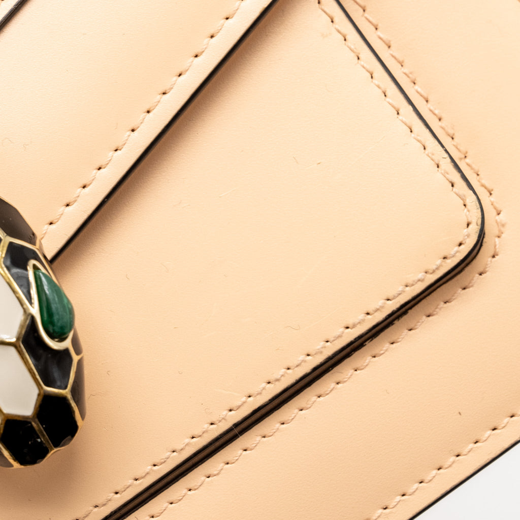 BVLGARI SERPENTI FOREVER FLAP BAG CALFSKIN PEACH LGHW