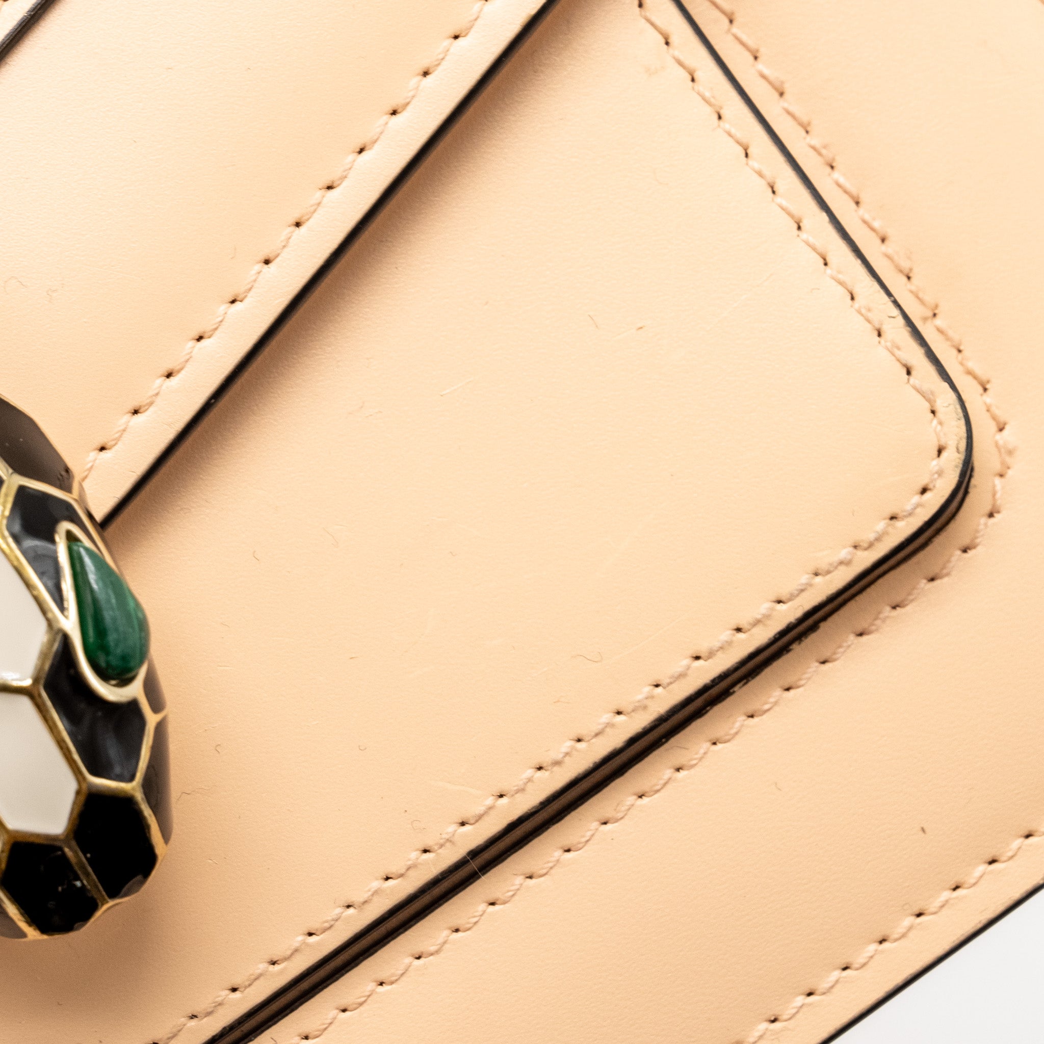 BVLGARI SERPENTI FOREVER FLAP BAG CALFSKIN PEACH LGHW