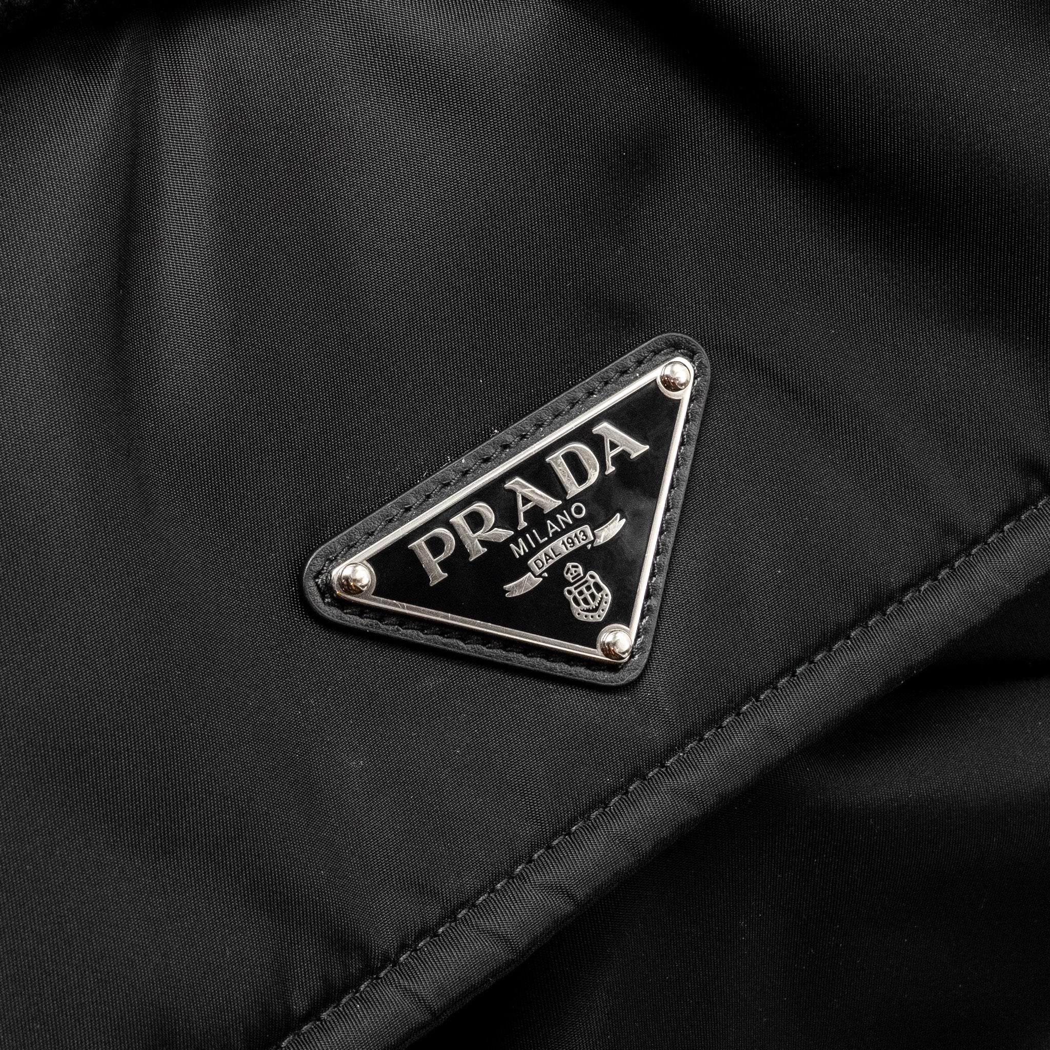 PRADA PADDED RE-NYLON SHOULDER BAG BLACK SHW
