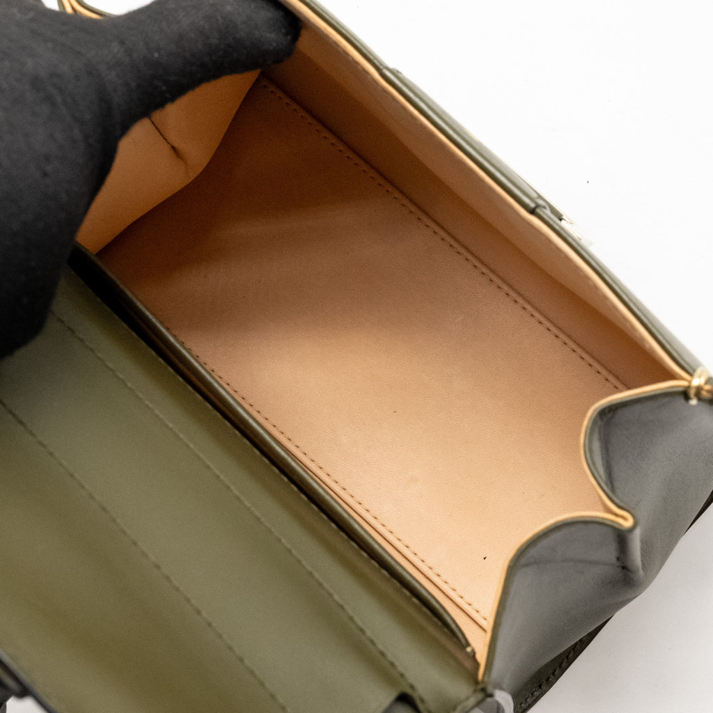 DELVAUX MINI BRILLIANT BAG CALFSKIN OLIVE LGHW