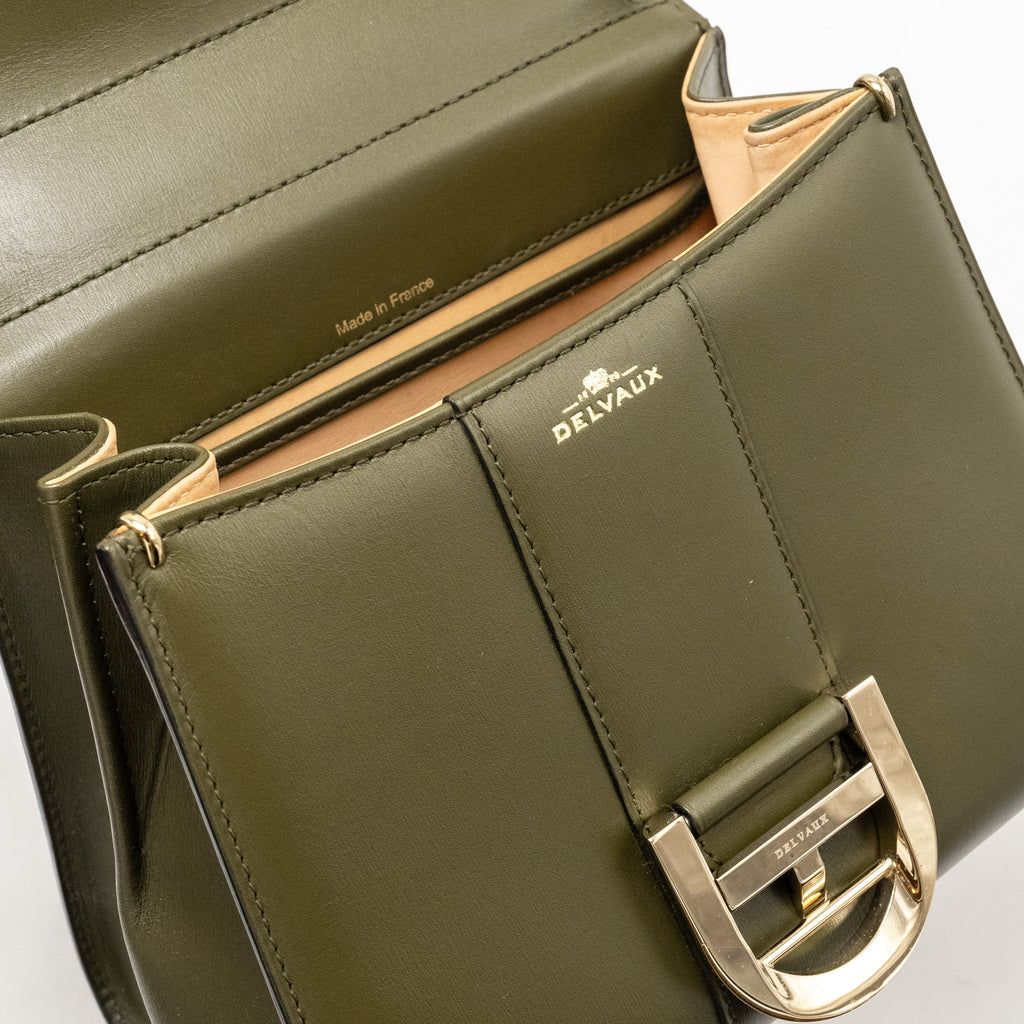 DELVAUX MINI BRILLIANT BAG CALFSKIN OLIVE LGHW