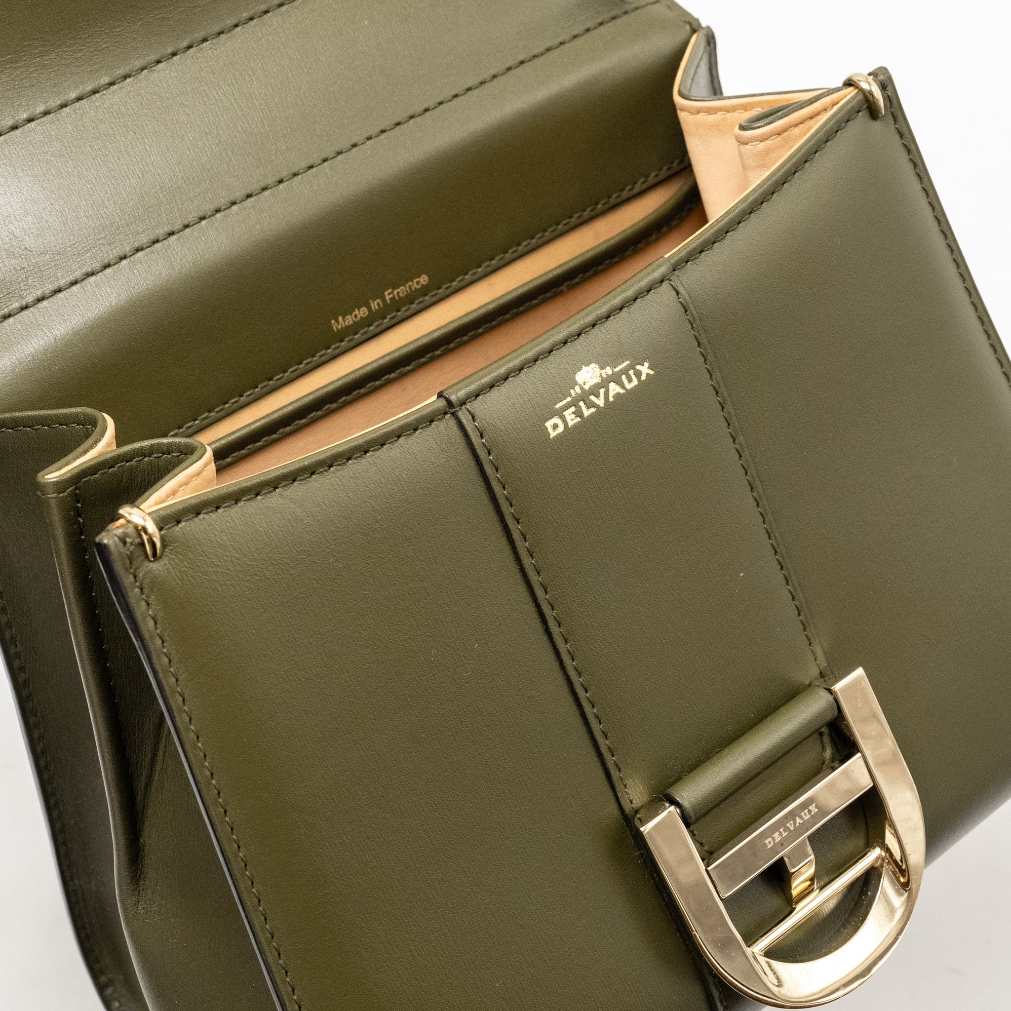 DELVAUX MINI BRILLIANT BAG CALFSKIN OLIVE LGHW