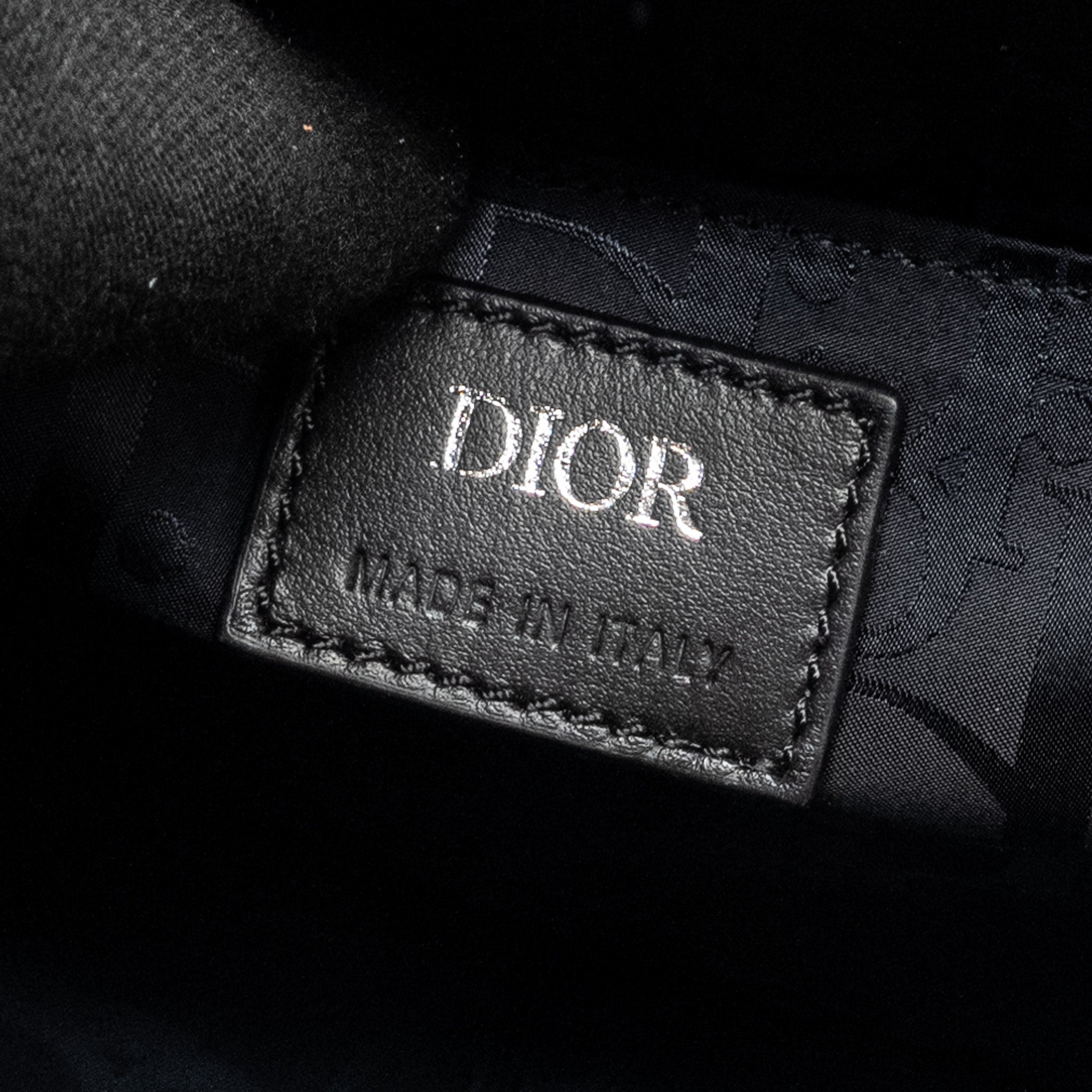DIOR LARGE GALLOP BAG WITH STRAP GRAINED SMOOTH CALFSKIN BLACK SILVER/GOLD HARDWARE